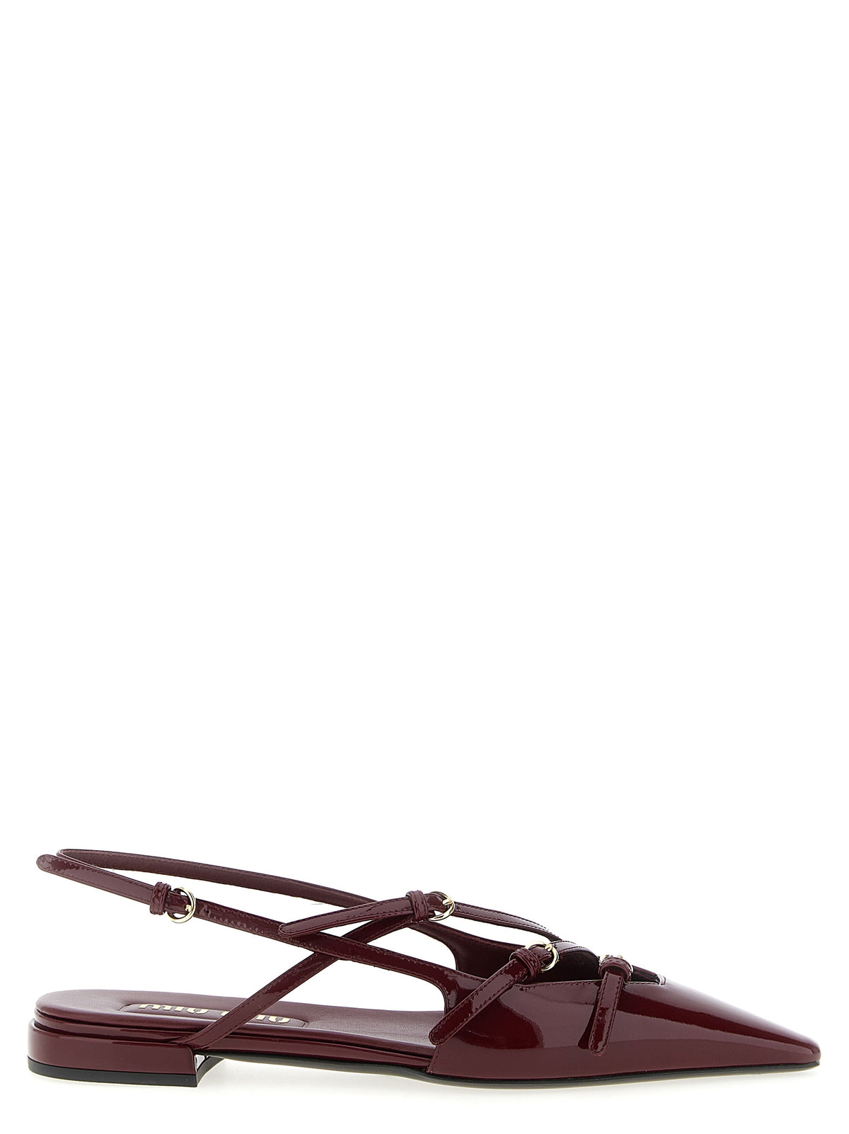 Miu Miu Ballerinas aus bordeauxrotem Kalbsleder