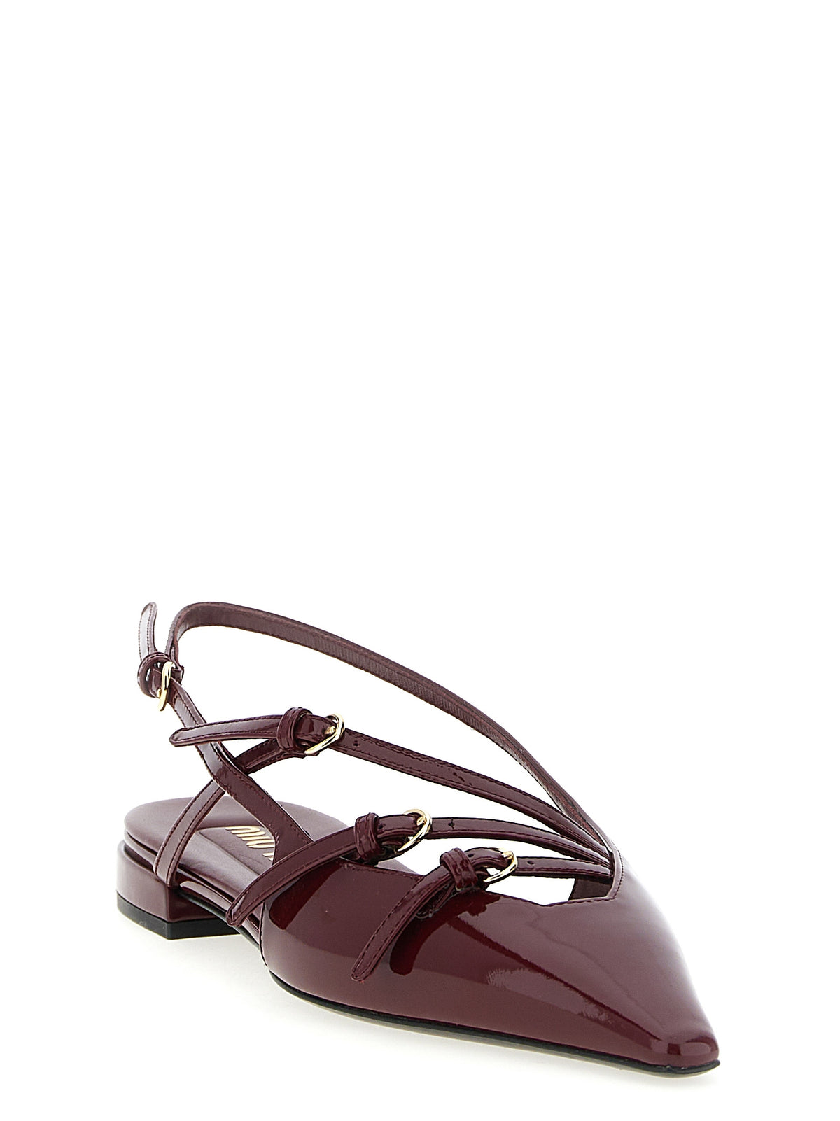 Miu Miu Ballerinas aus bordeauxrotem Kalbsleder