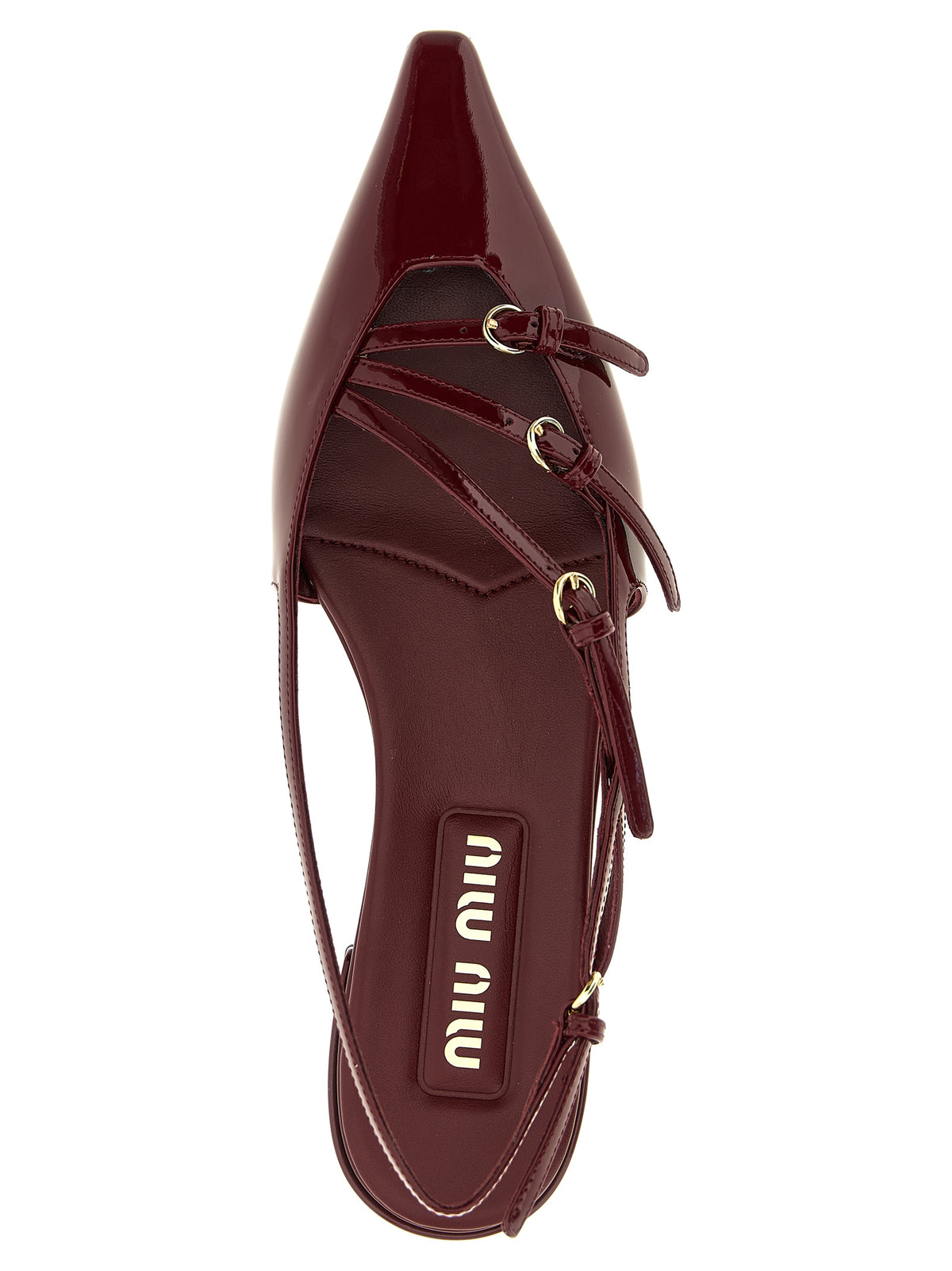 Miu Miu Ballerinas aus bordeauxrotem Kalbsleder