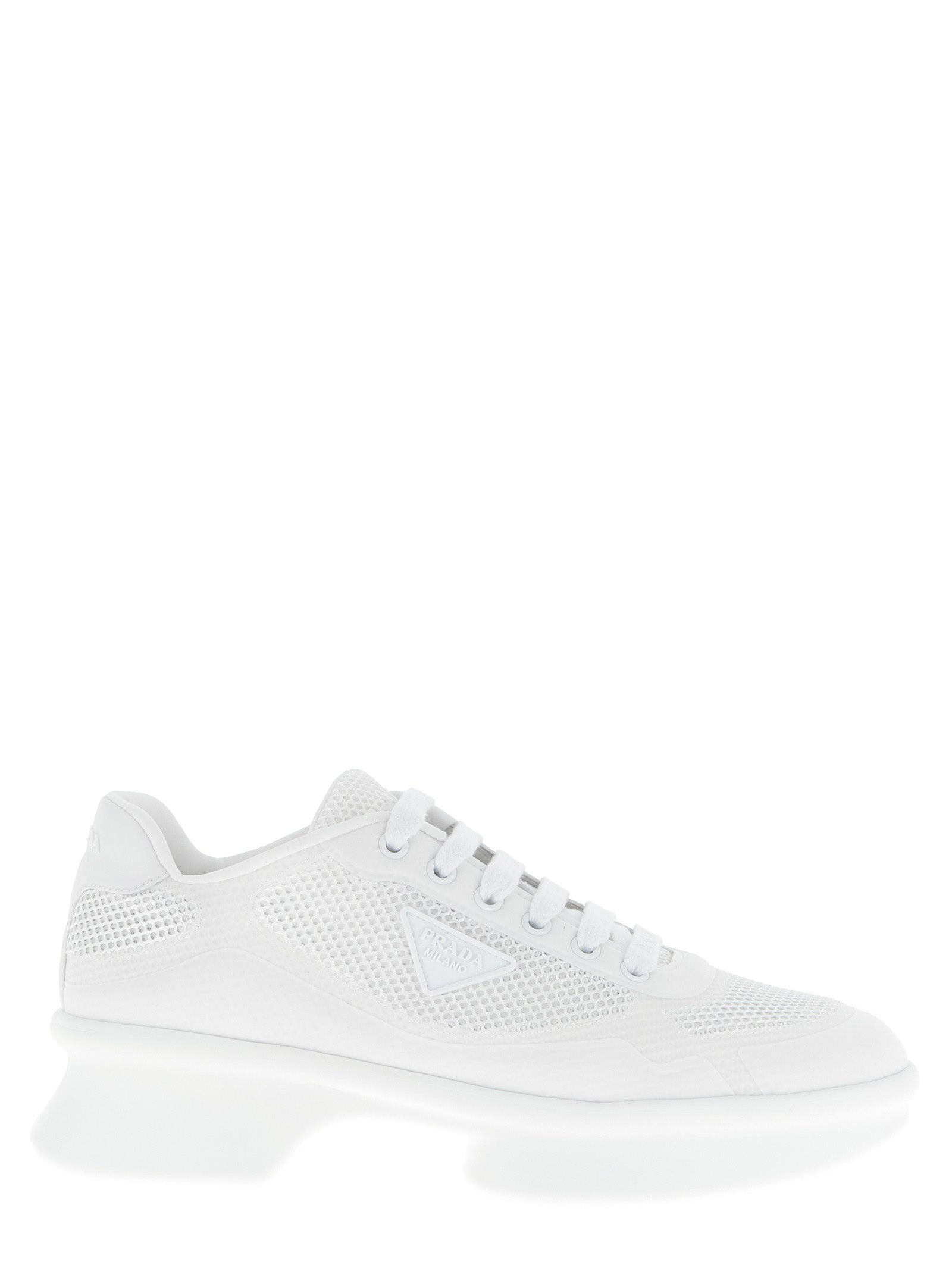 Prada Weiße Sneaker aus Polyester im Athletic-Stil