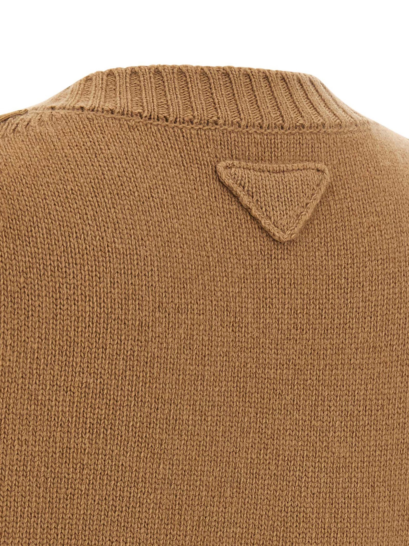 Prada Brauner Cardigan aus reiner Schurwolle