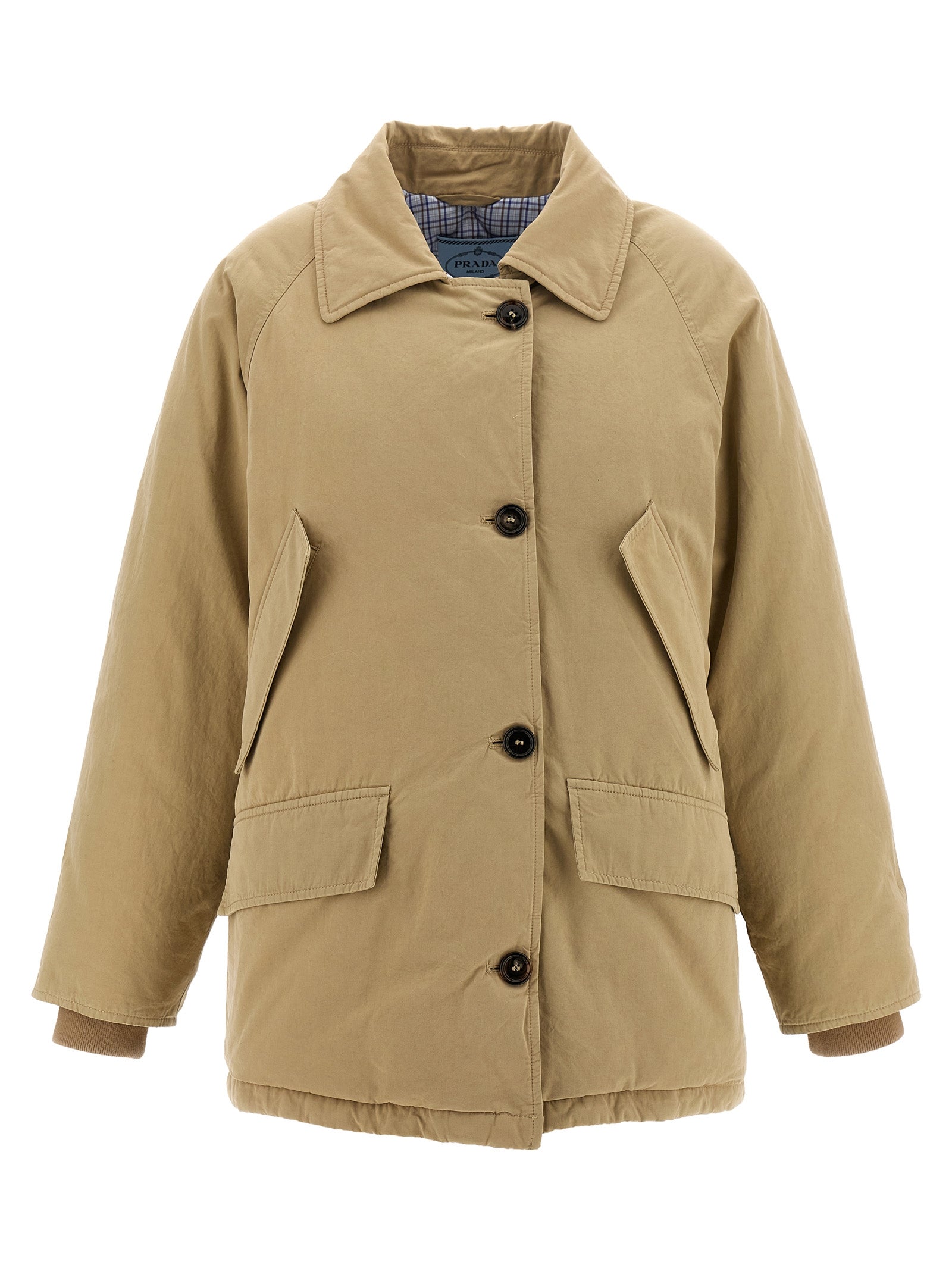 Prada Beige Baumwolljacke in voller Länge