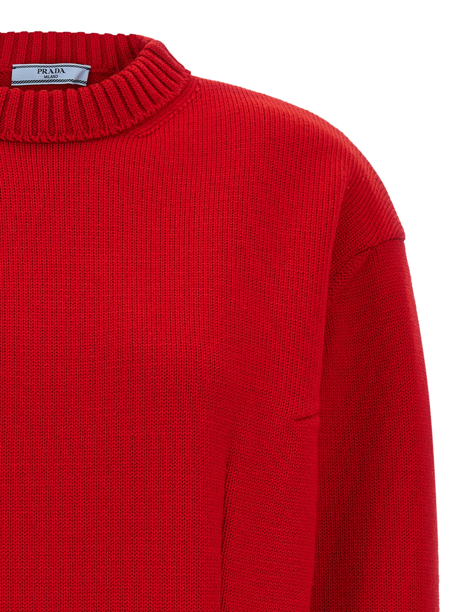 Prada Mehrfarbige Strickjacke aus reiner Schurwolle