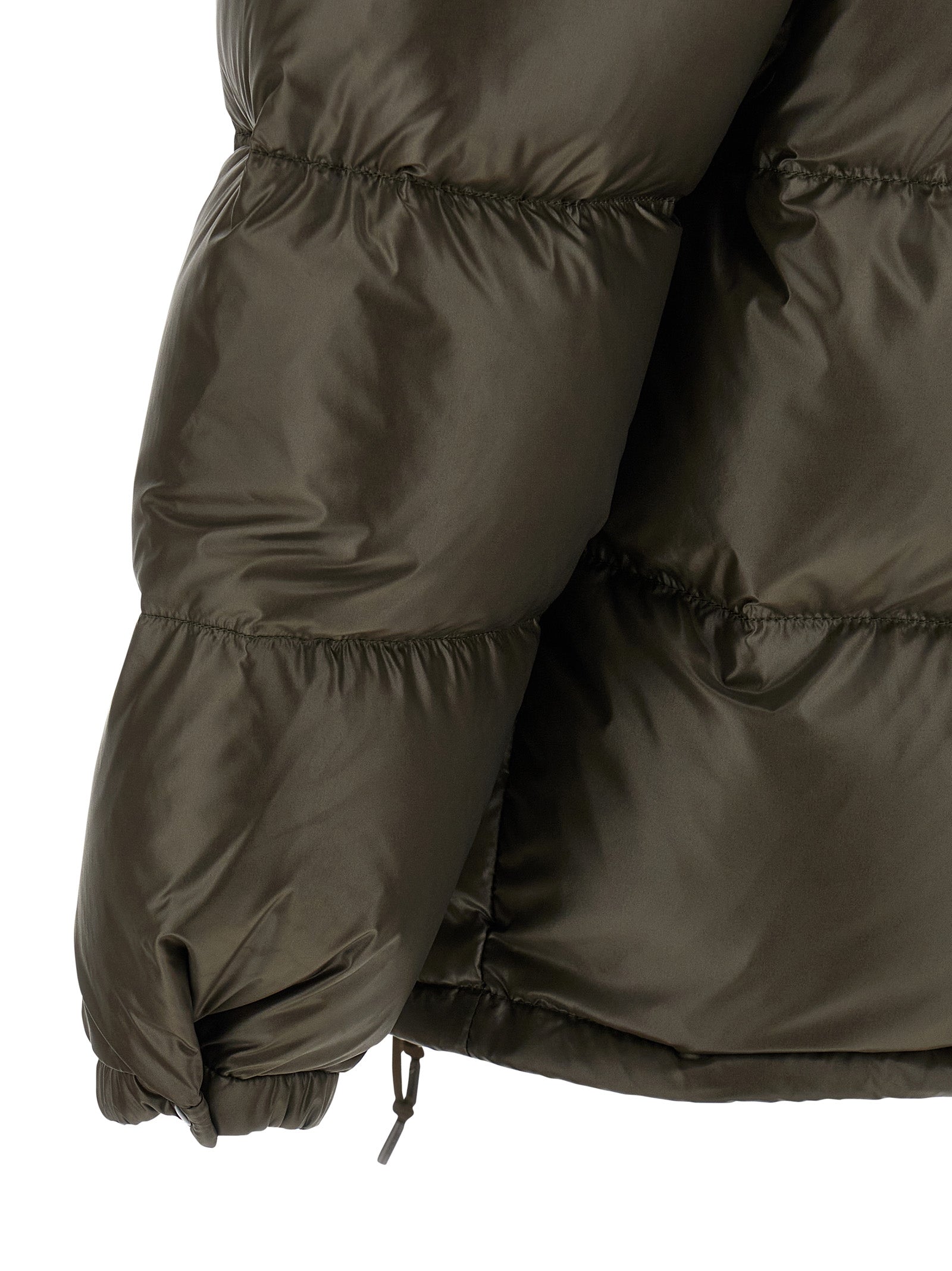 Prada Graue Jacke aus recyceltem Polyamid in voller Länge