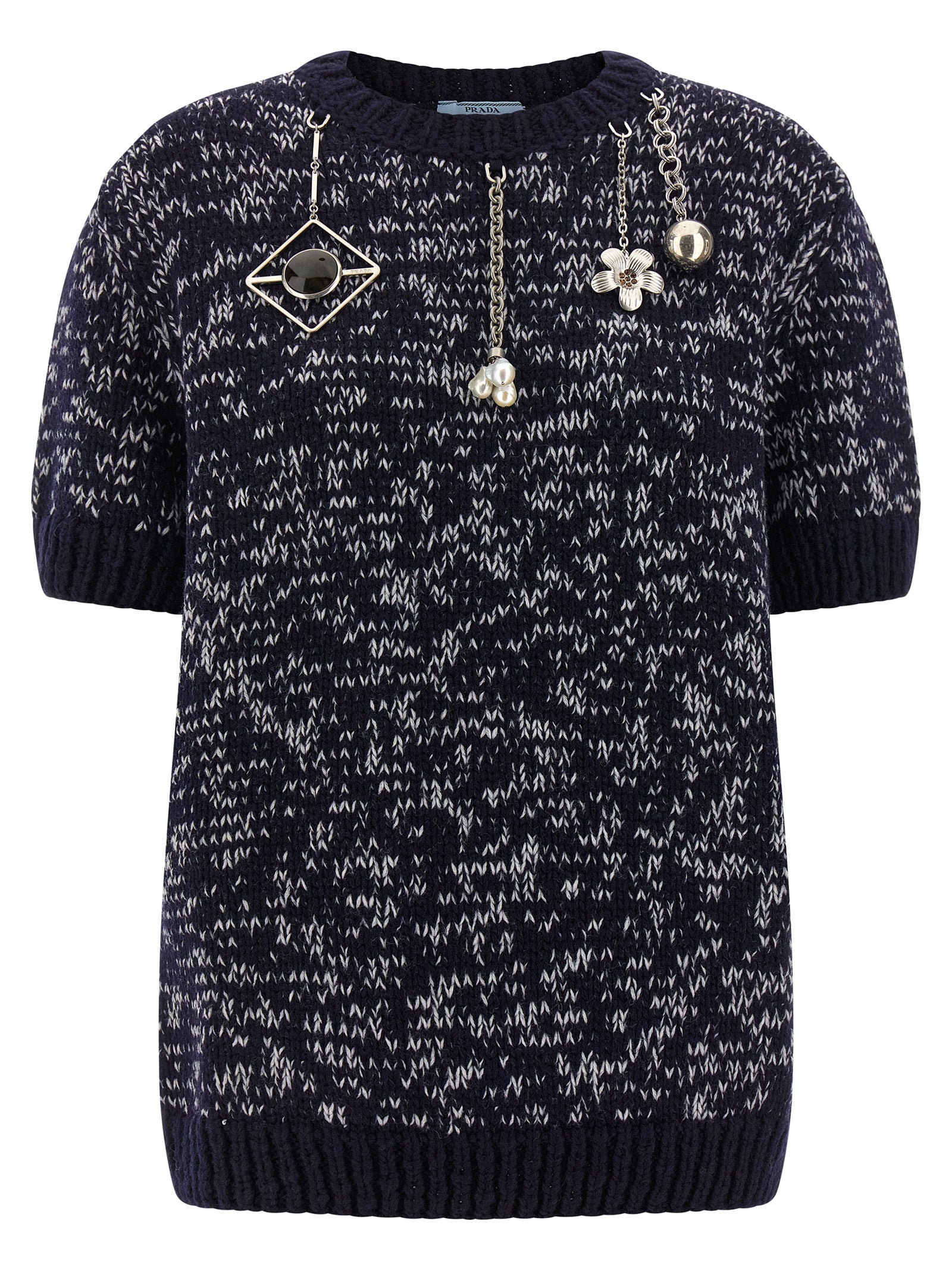Prada Mehrfarbige Strickjacke aus reiner Schurwolle