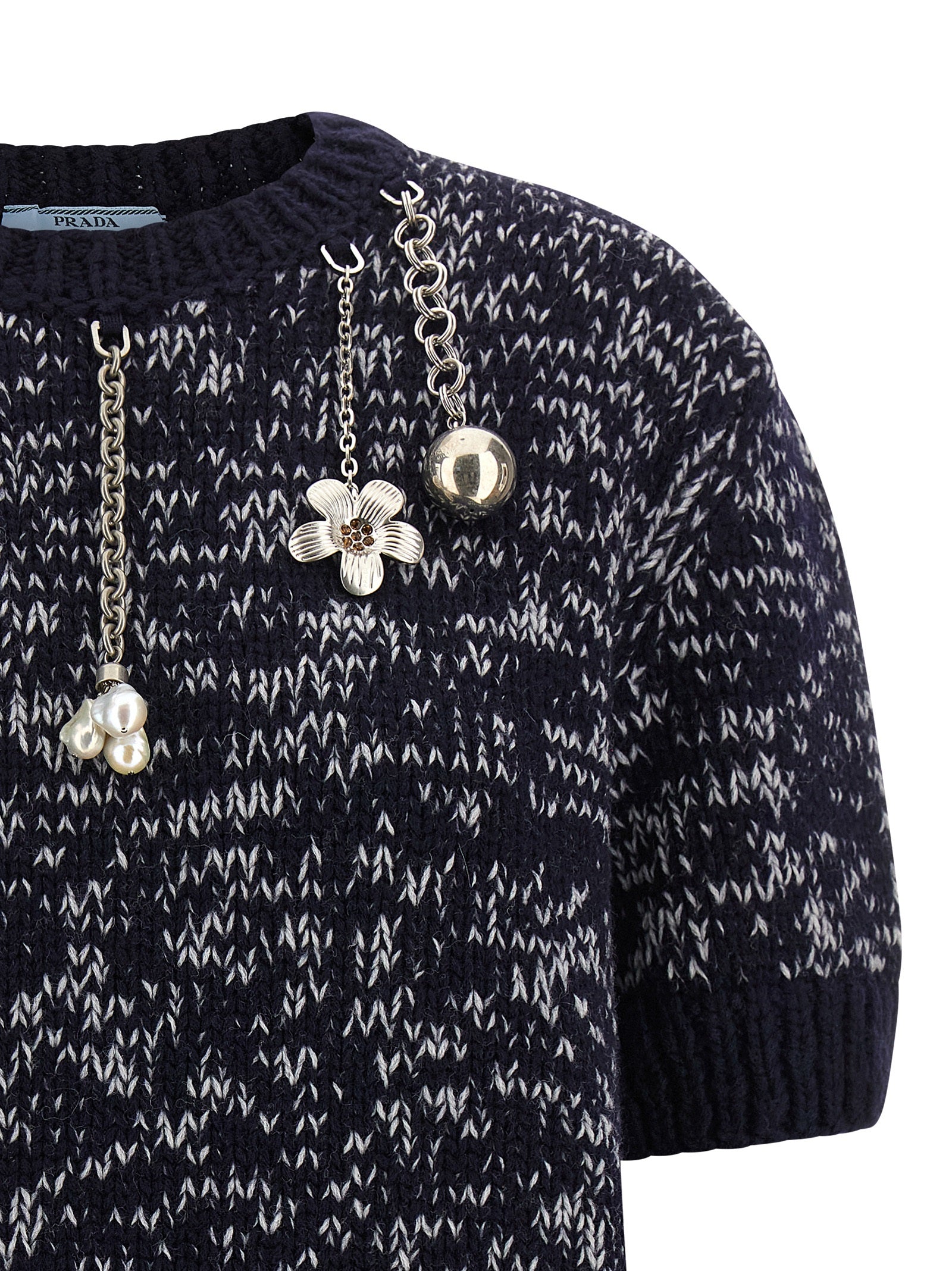 Prada Mehrfarbige Strickjacke aus reiner Schurwolle