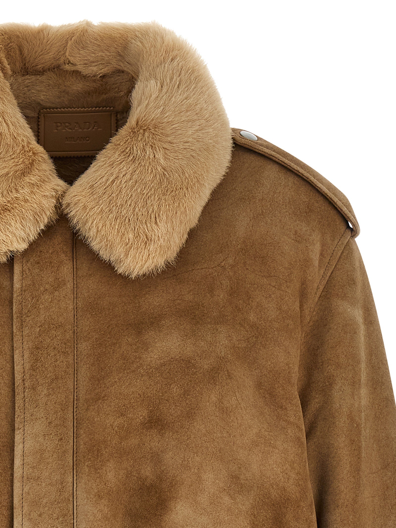 Prada Beige Lammleder Bomberjacke