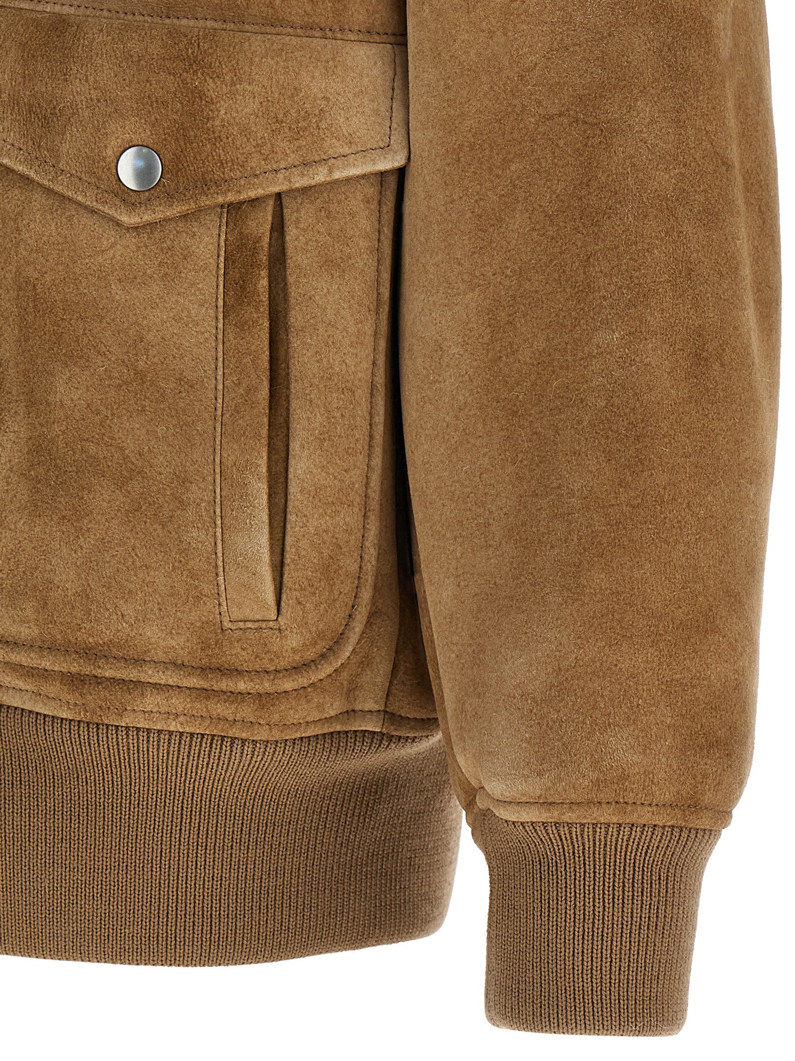 Prada Beige Lammleder Bomberjacke