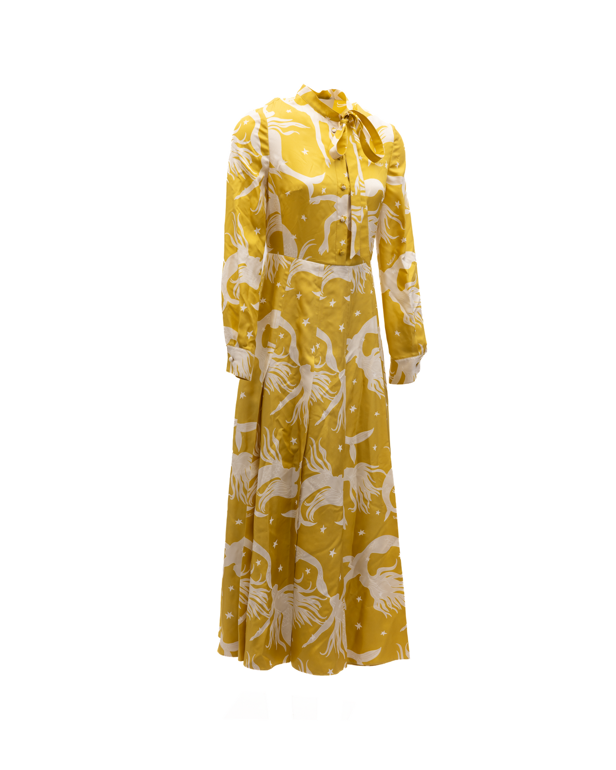 Valentino Garavani Gelbes Seidenkleid