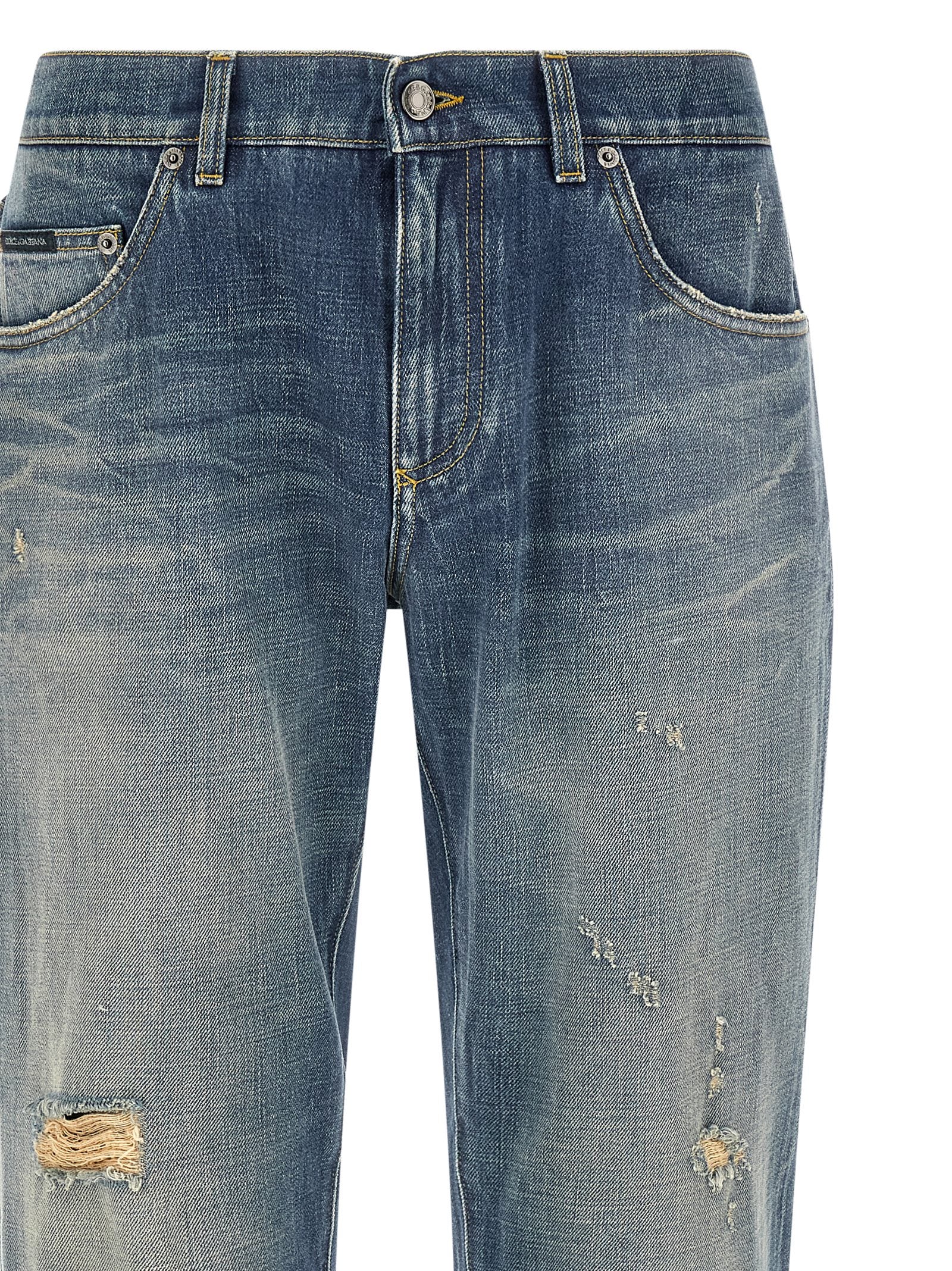 Dolce & Gabbana Blaue Baumwolljeans im Relaxed Fit