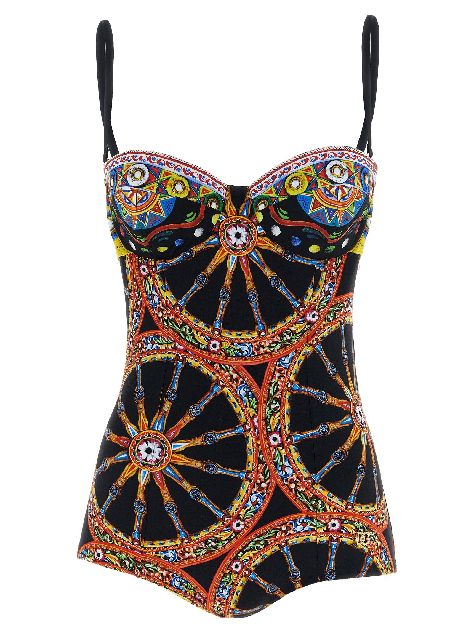 Dolce & Gabbana Einteiliger Badeanzug aus mehrfarbigem Polyamid