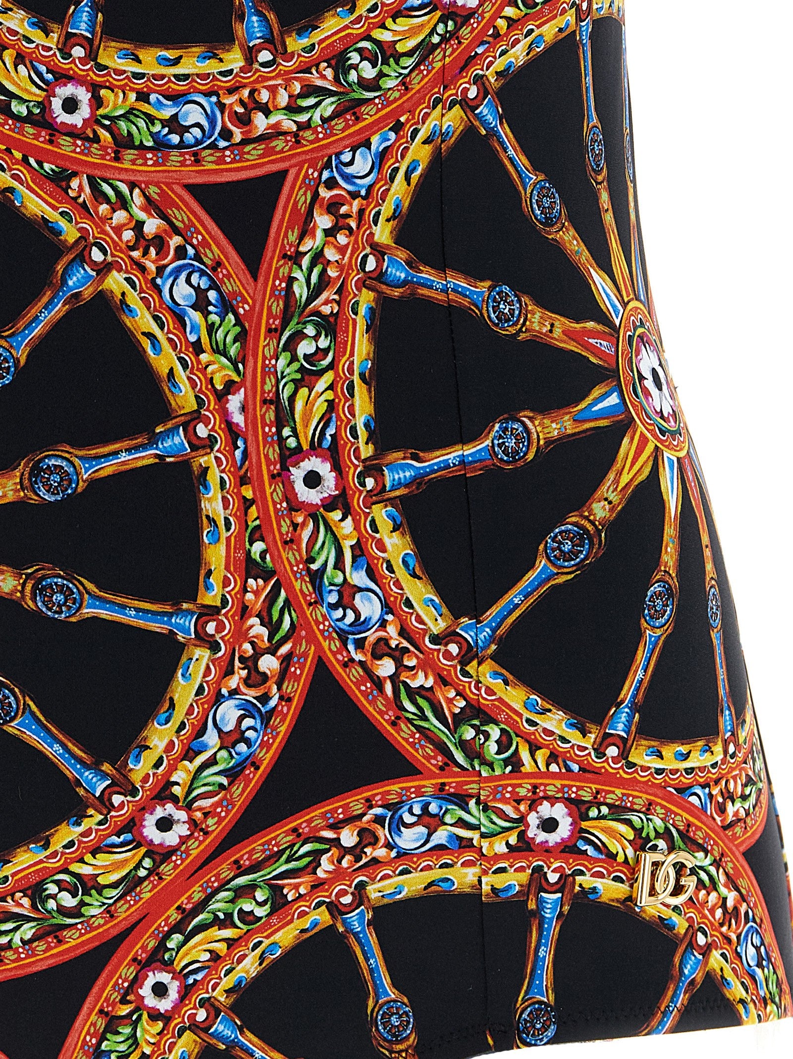 Dolce & Gabbana Einteiliger Badeanzug aus mehrfarbigem Polyamid