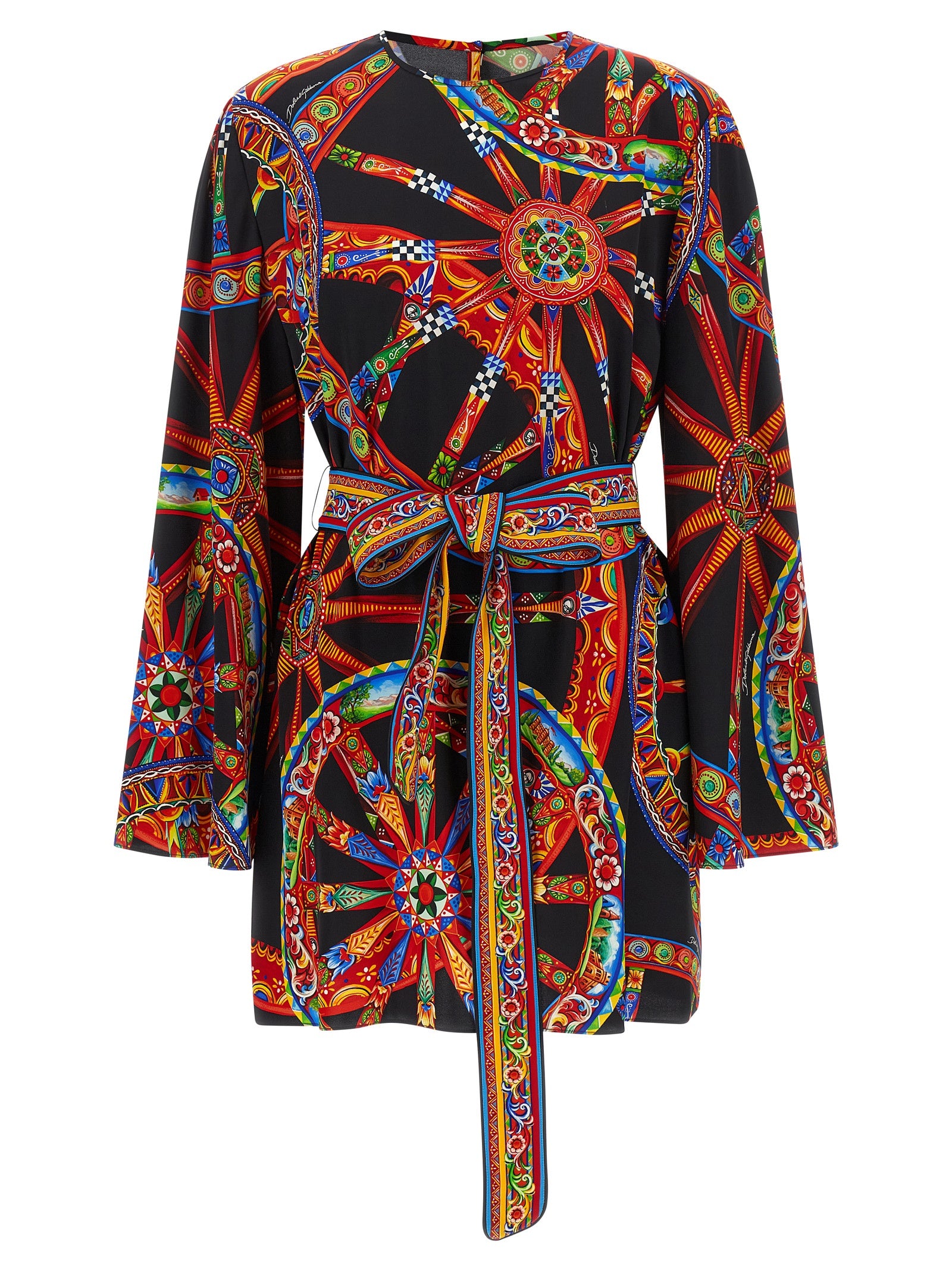 Dolce & Gabbana Kurzes Seidenkleid in Multicolor