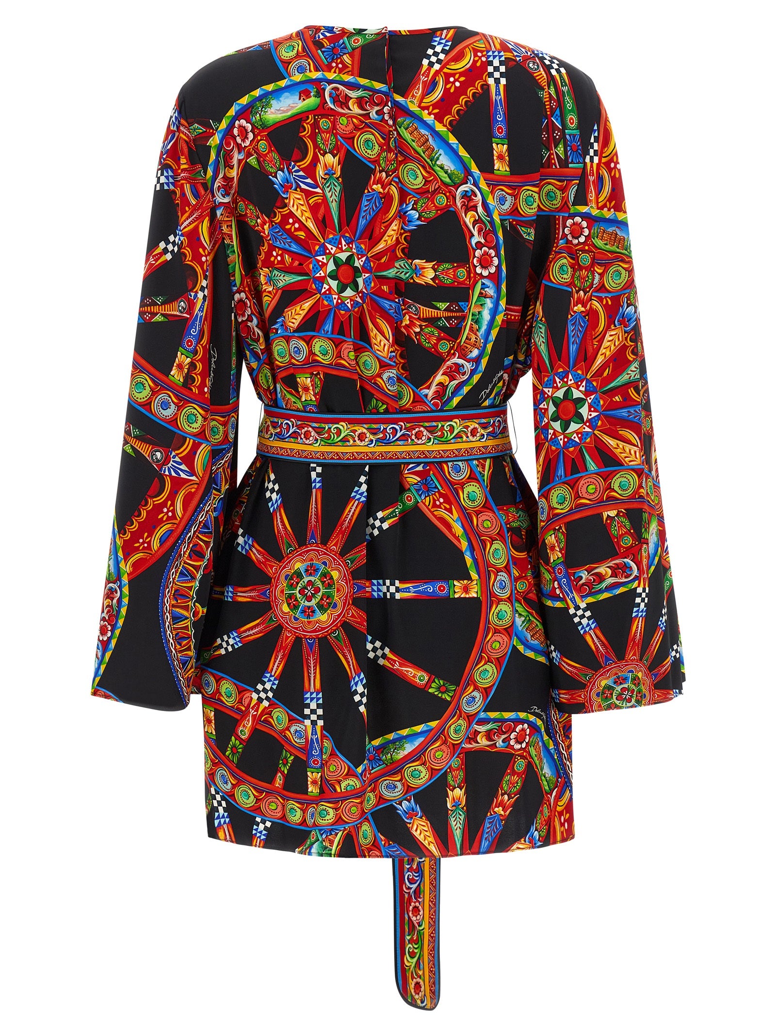 Dolce & Gabbana Kurzes Seidenkleid in Multicolor