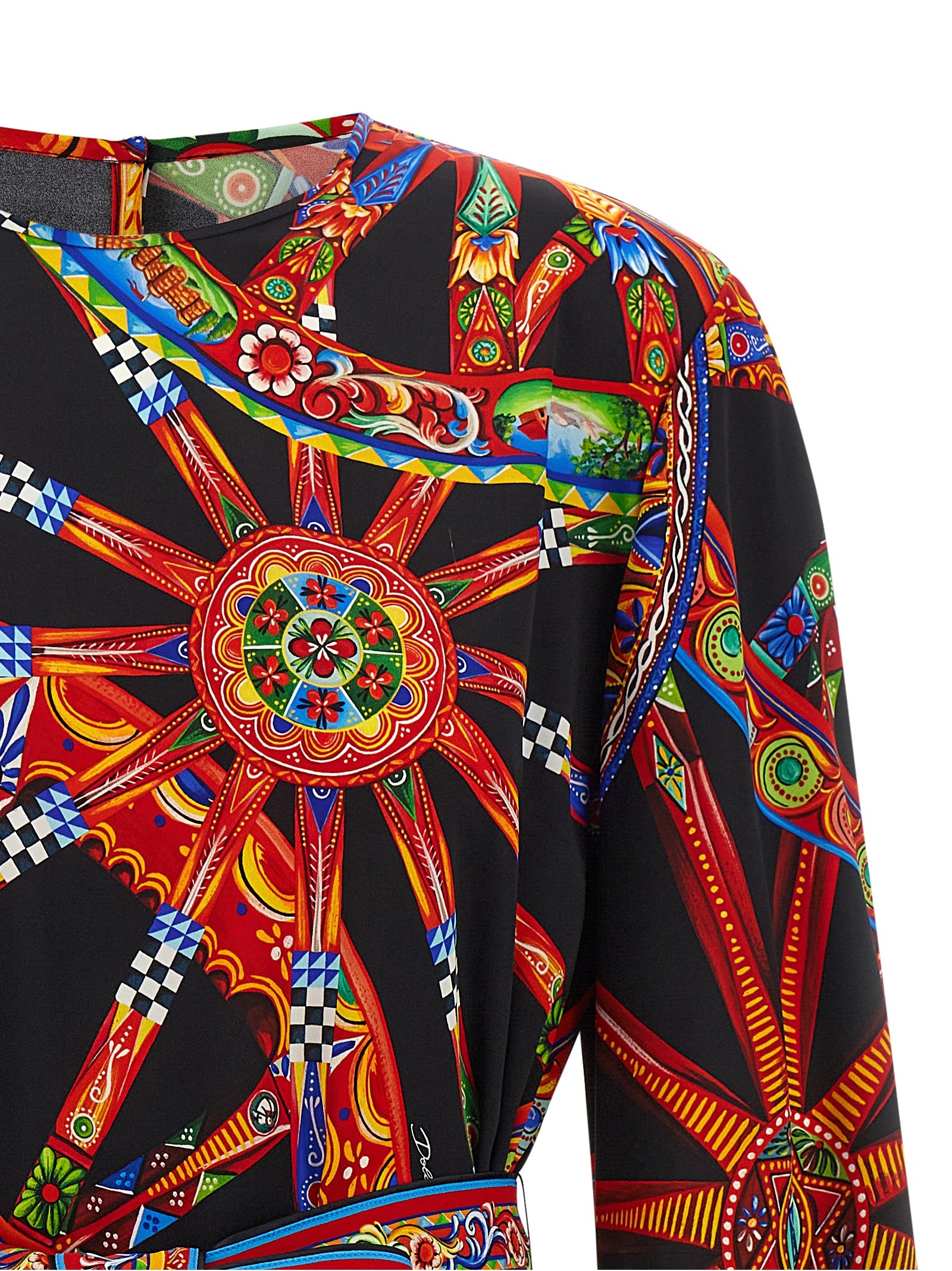 Dolce & Gabbana Kurzes Seidenkleid in Multicolor