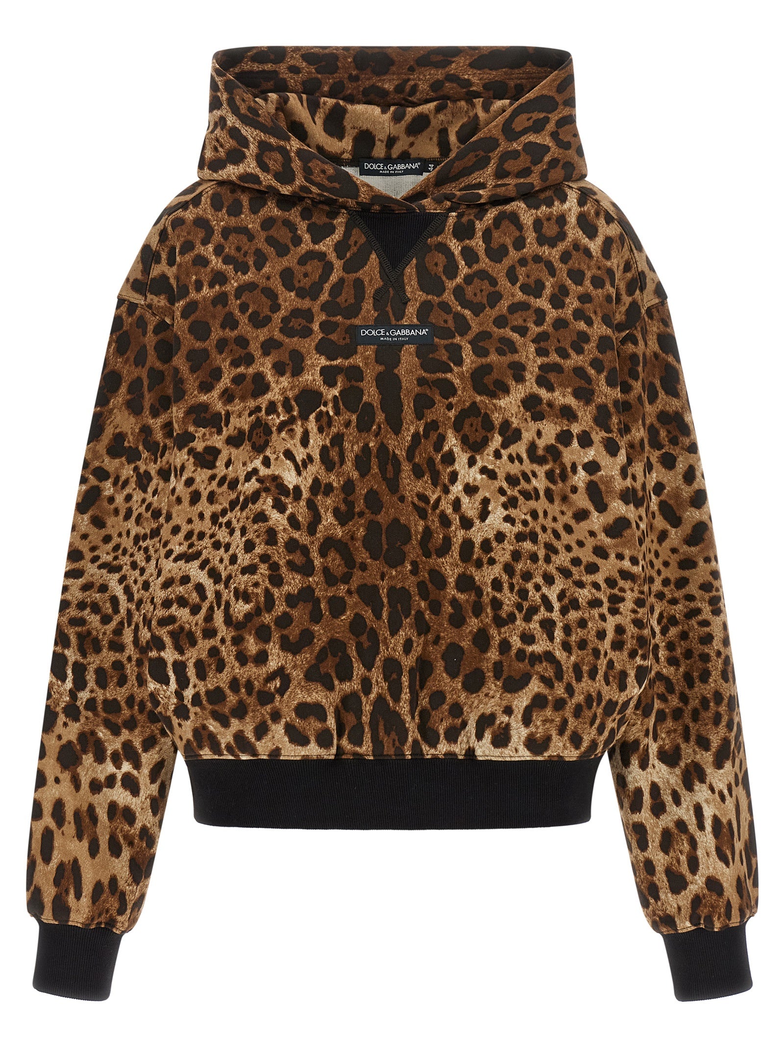 Dolce & Gabbana Brauner Baumwoll-Kapuzenpullover