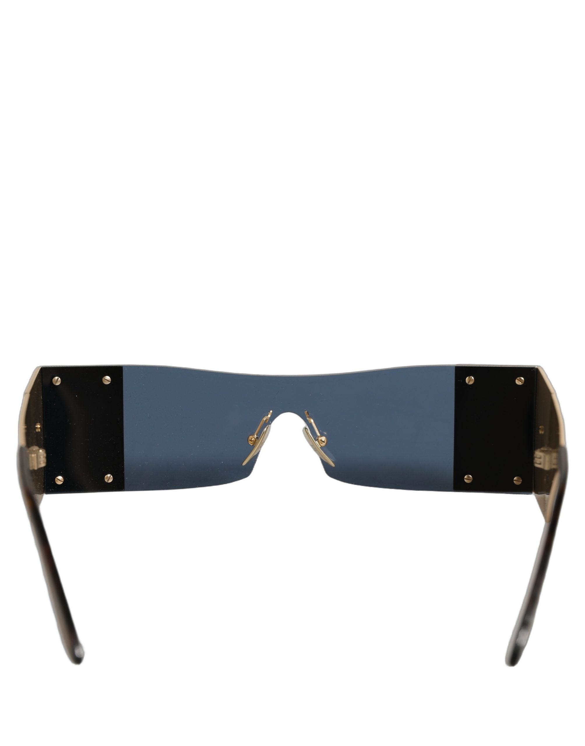 Dolce & Gabbana Sonnenbrille DG2263 mit rechteckigem Goldrahmen und Schlangenleder-Optik