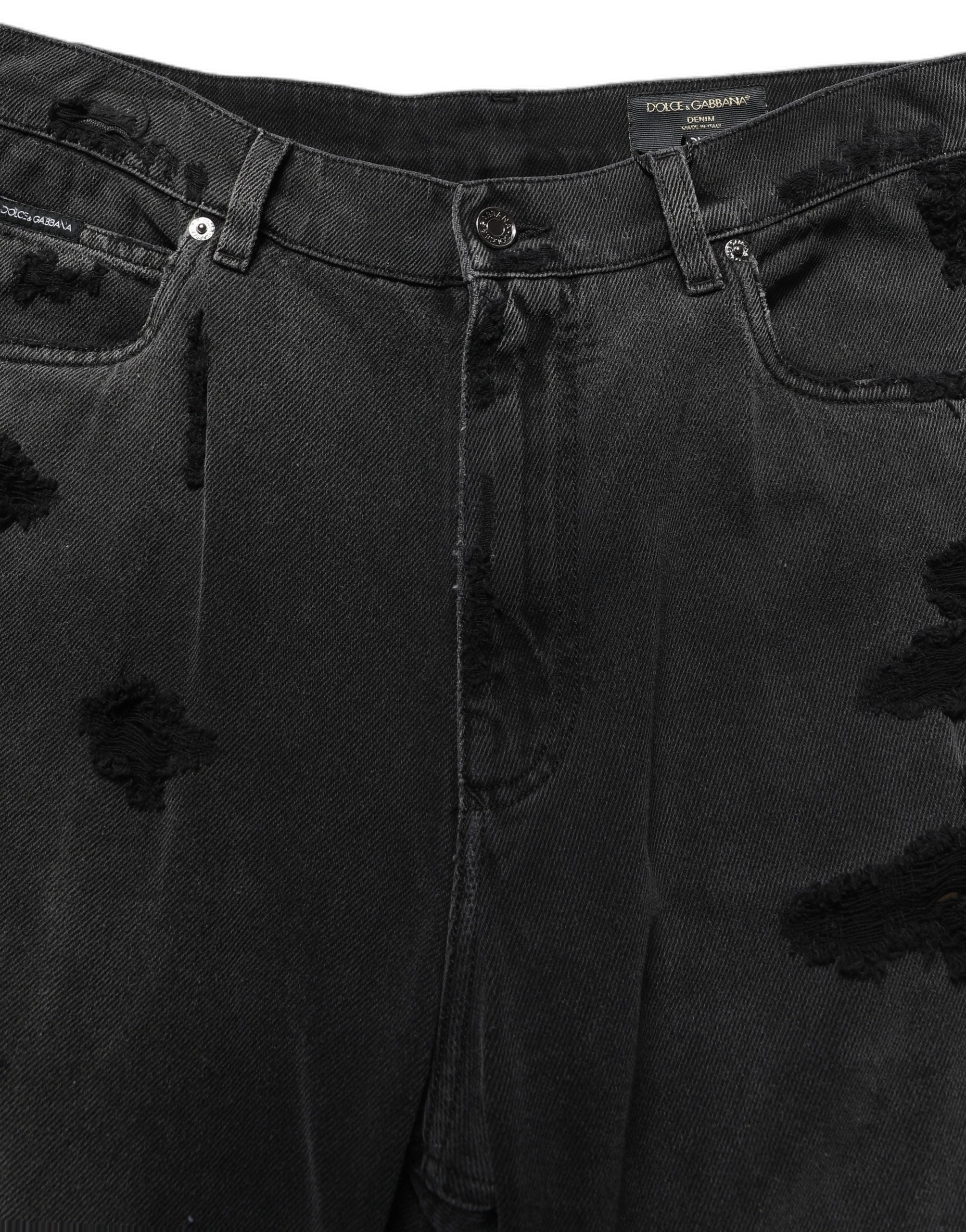 Dolce & Gabbana Dunkelgraue, distressed Oversize-Jeans für Herren aus Denim