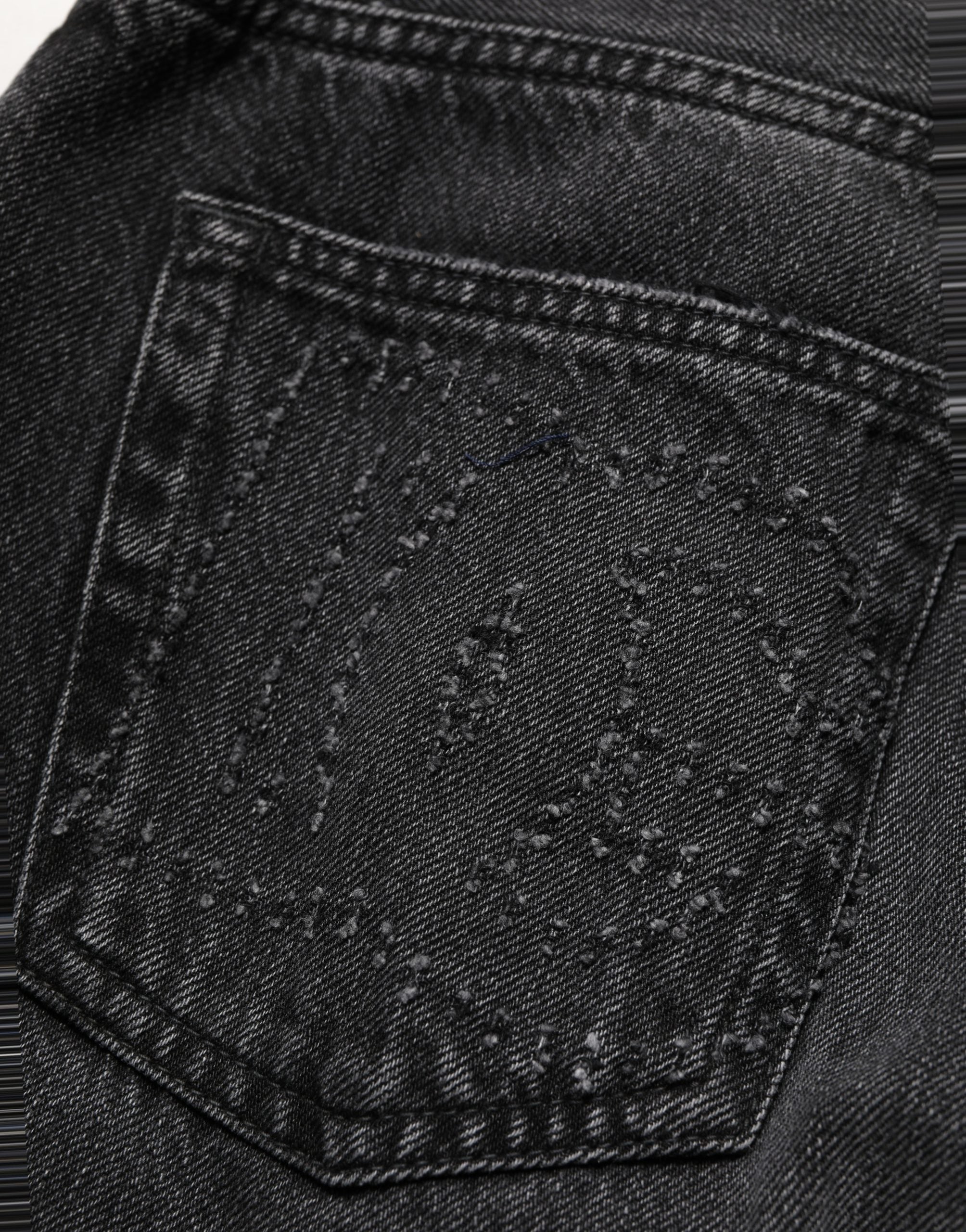 Dolce & Gabbana Dunkelgraue Baumwoll-Jeans im Oversize-Schnitt mit weitem Bein