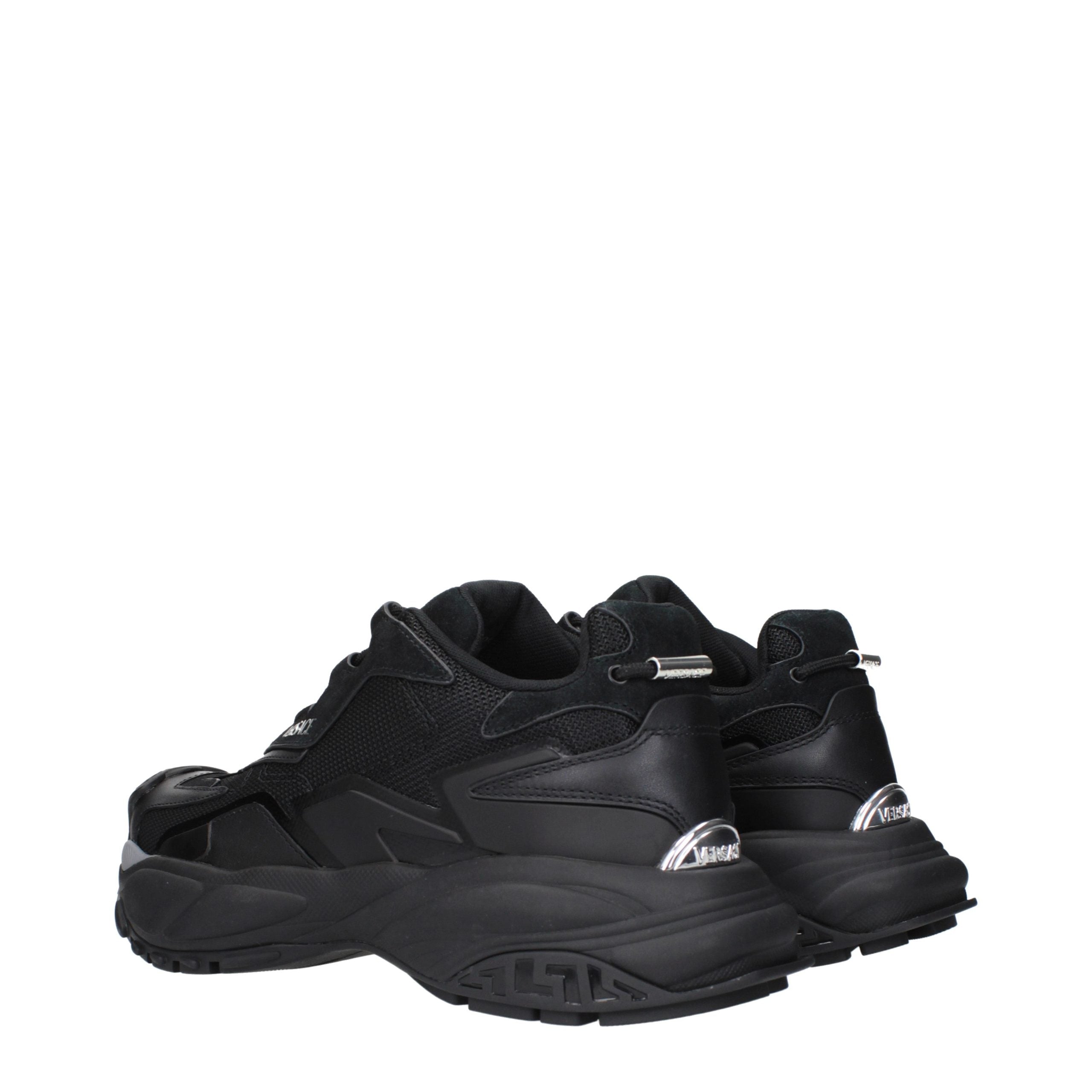 Versace Schwarze Stoff-Sneaker mit klobiger Sohle