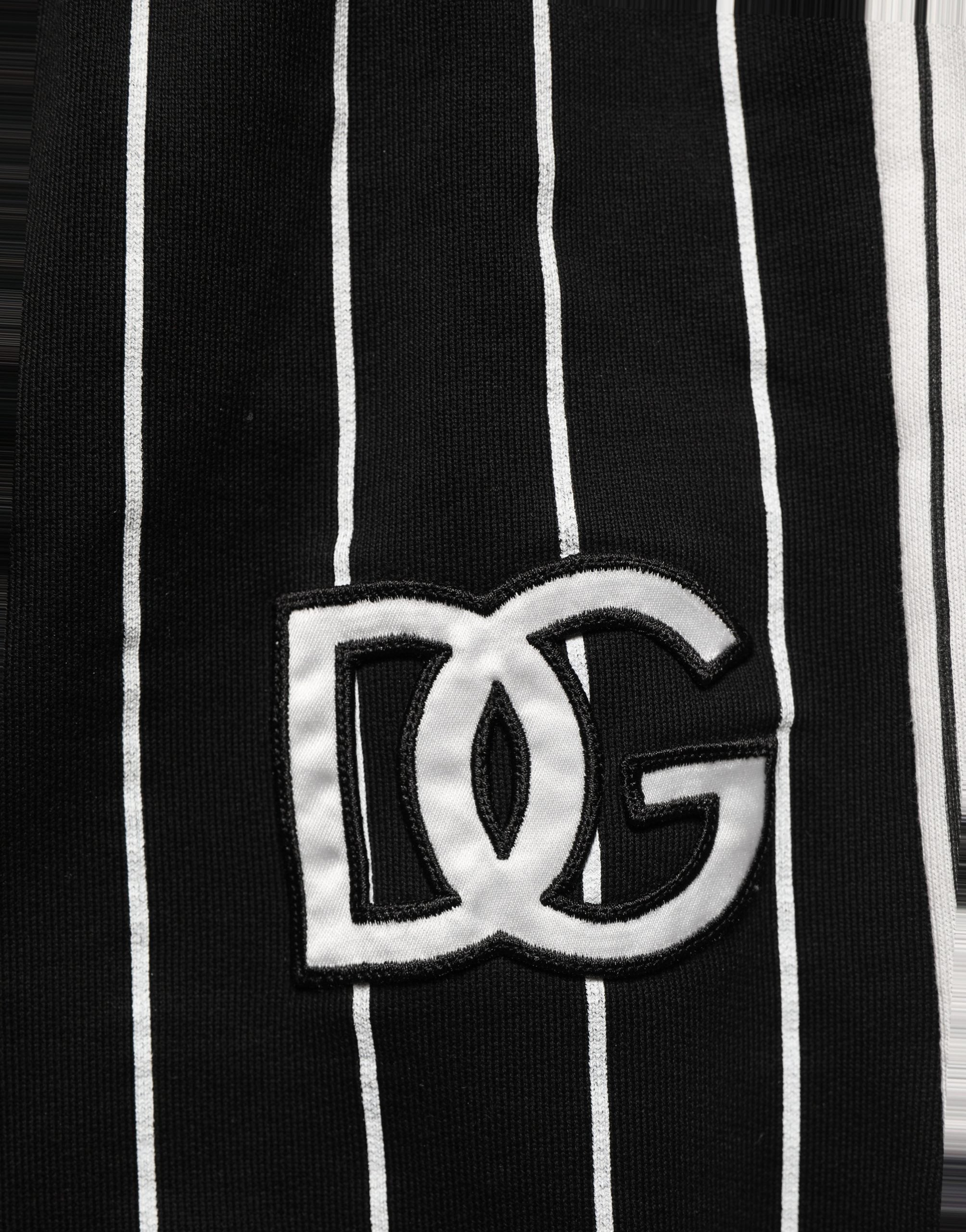 Dolce & Gabbana Schwarze gestreifte DG Patch Herren Jogginghose