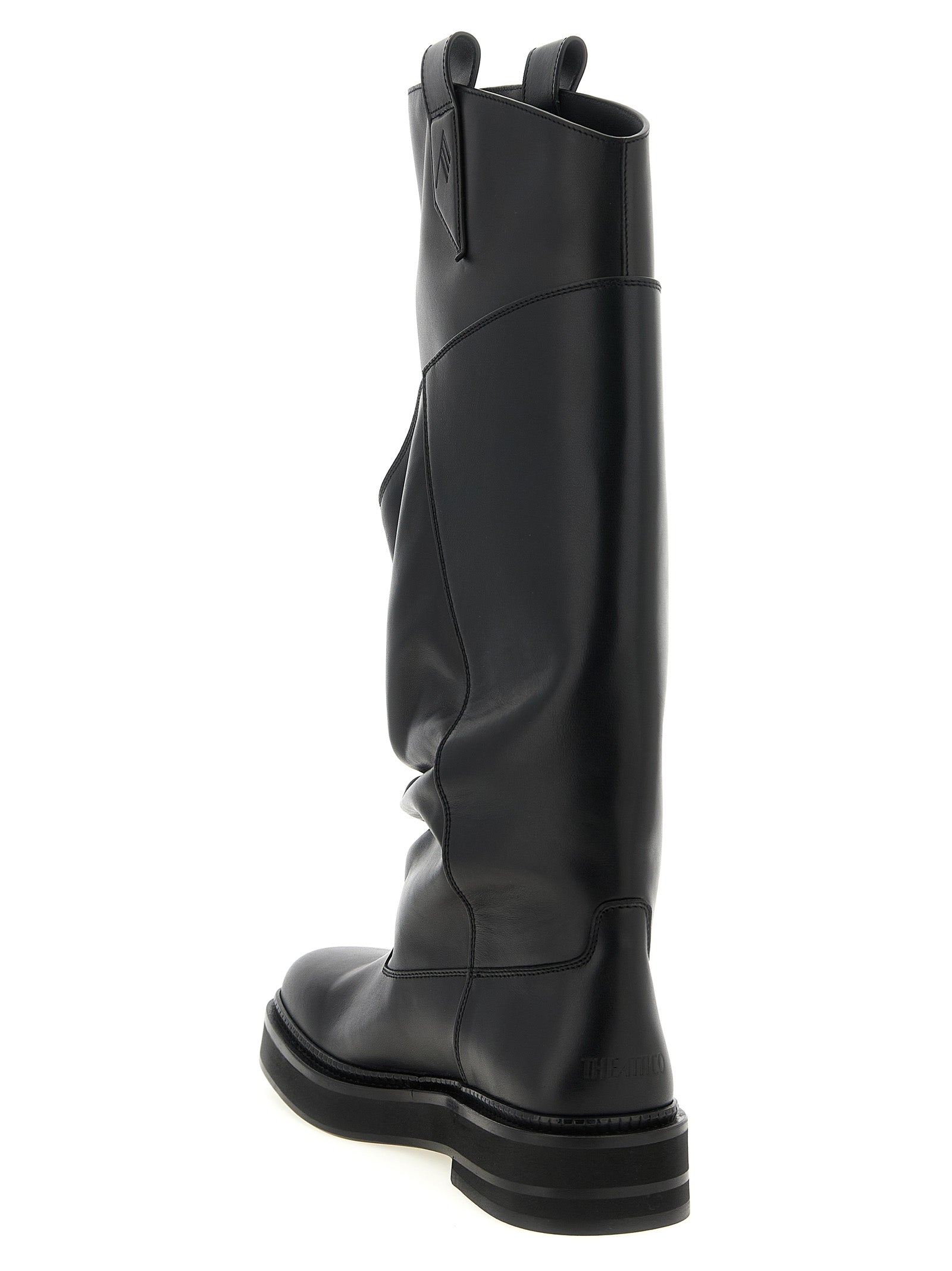 The Attico Schwarzes Kalbsleder Over-the-Knee