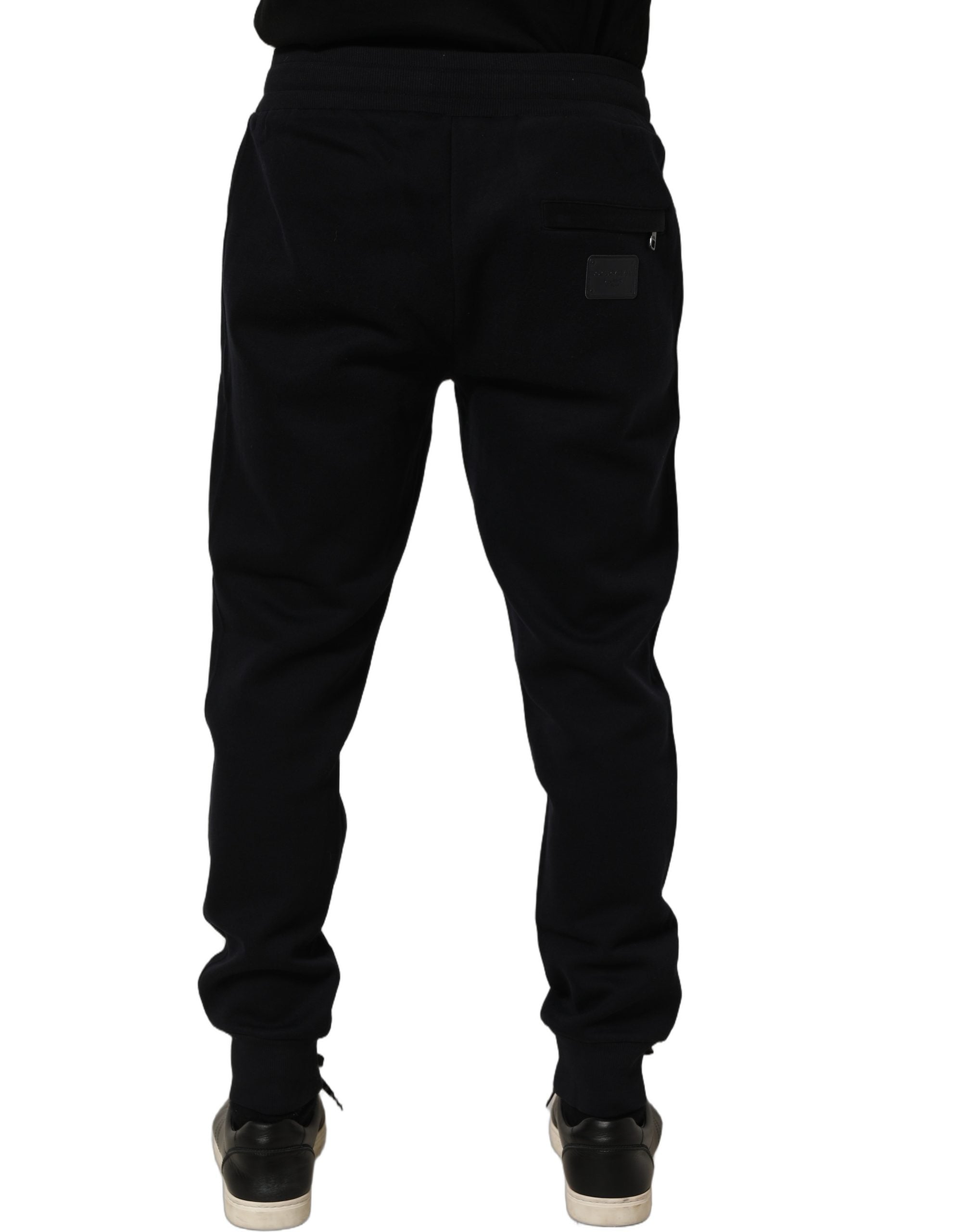 Dolce & Gabbana Blaue Baumwoll-Jogginghose mit Kordelzug