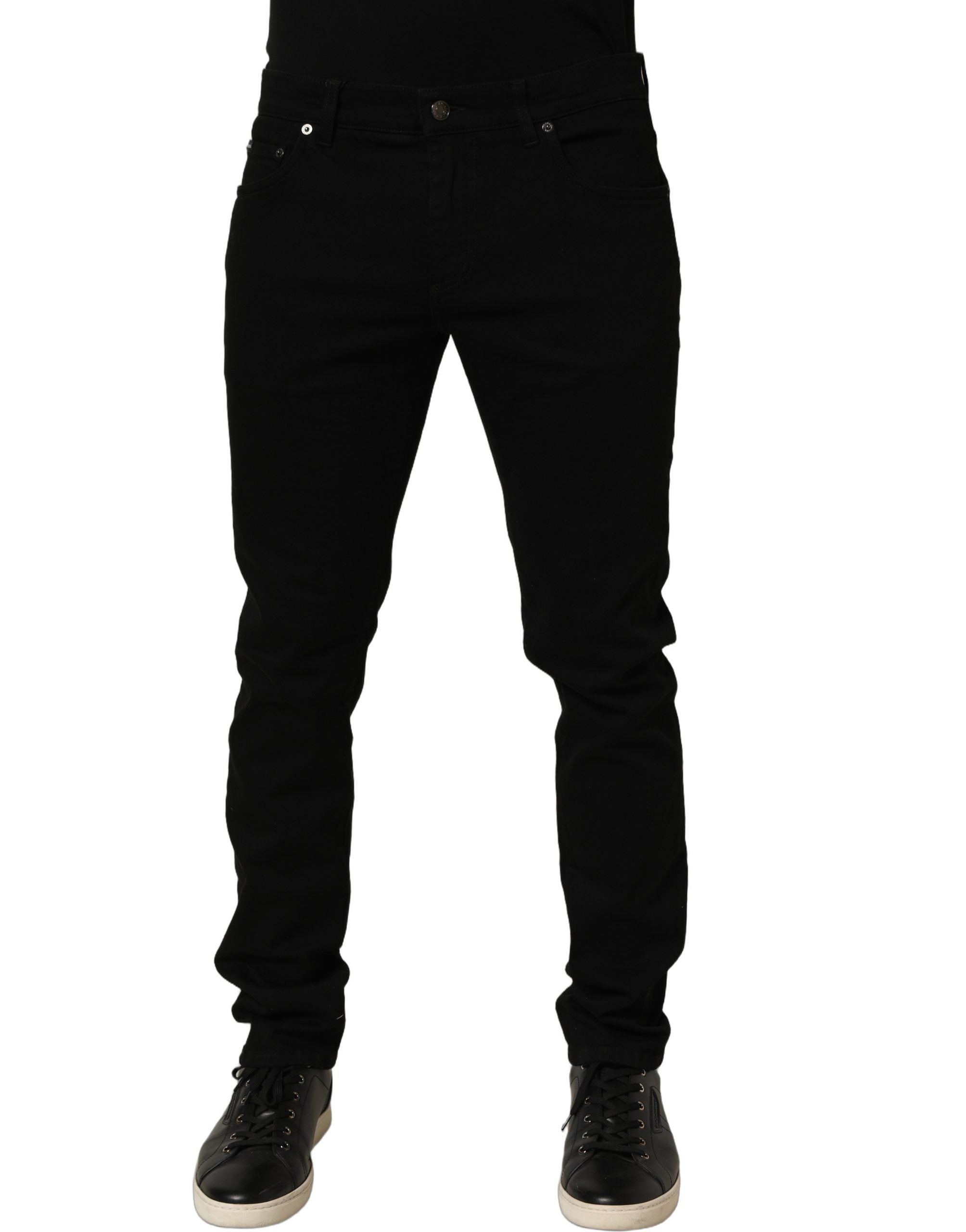 Dolce & Gabbana Schwarze Skinny-Jeans aus Baumwoll-Stretch