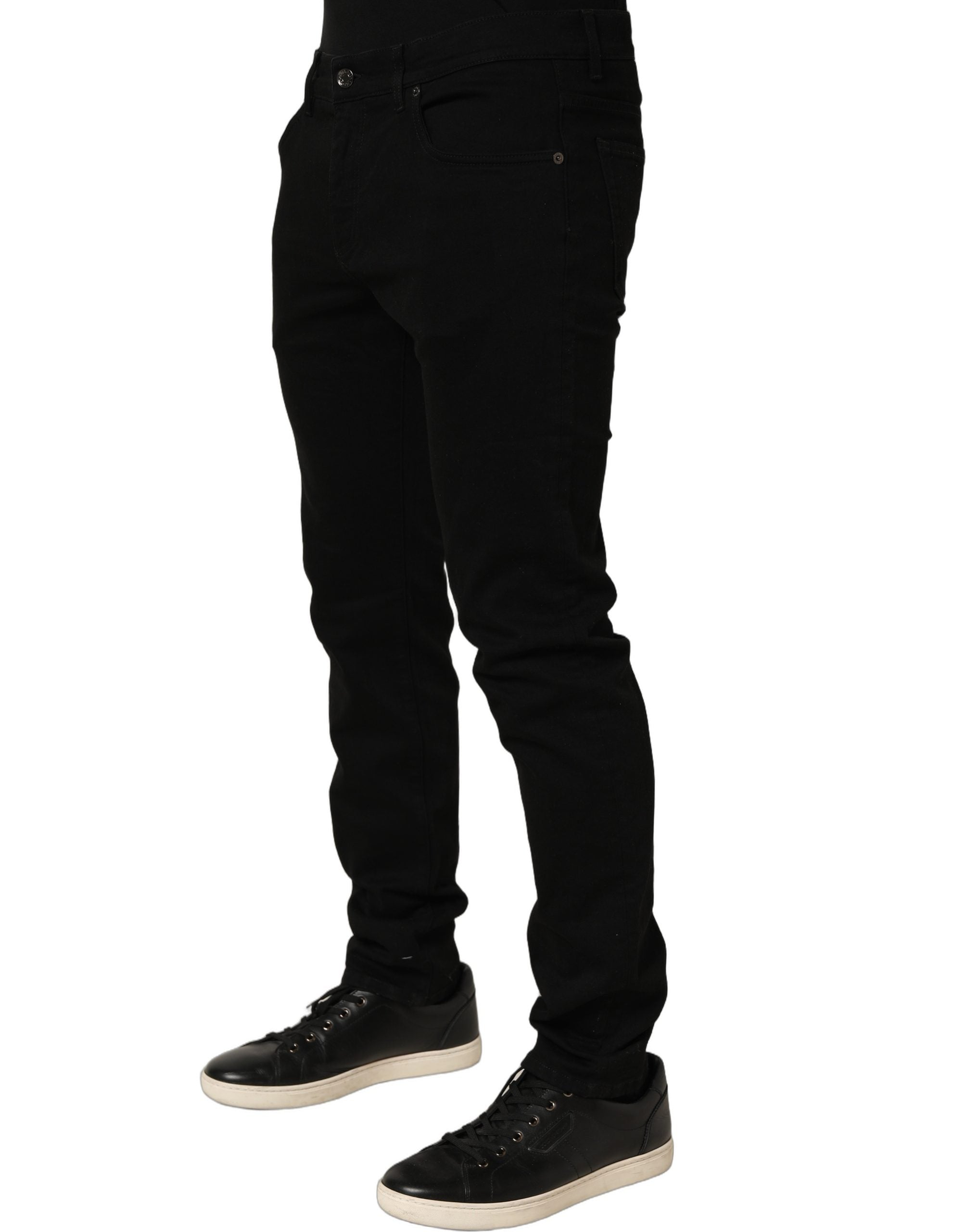 Dolce & Gabbana Schwarze Skinny-Jeans aus Baumwoll-Stretch
