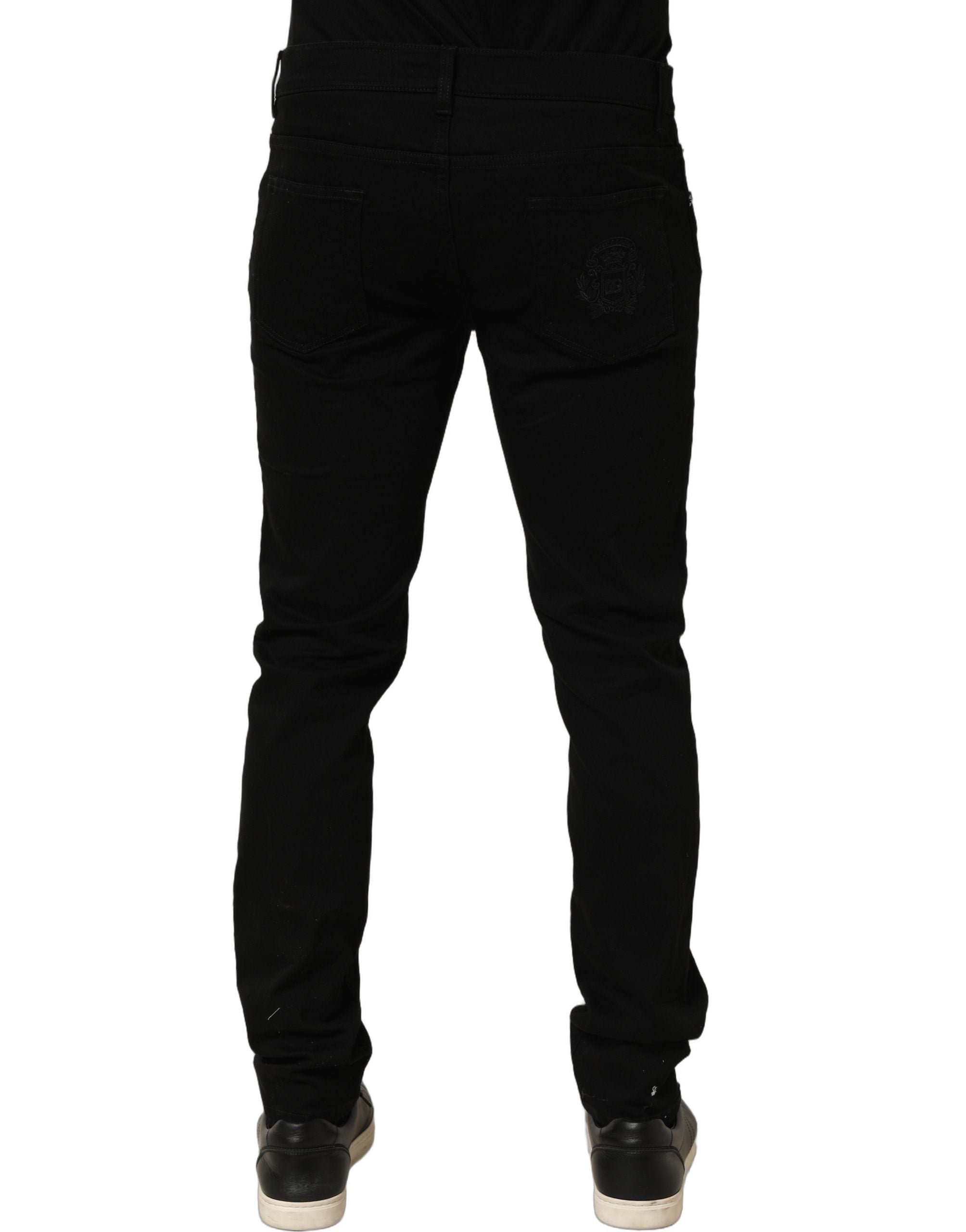 Dolce & Gabbana Schwarze Skinny-Jeans aus Baumwoll-Stretch