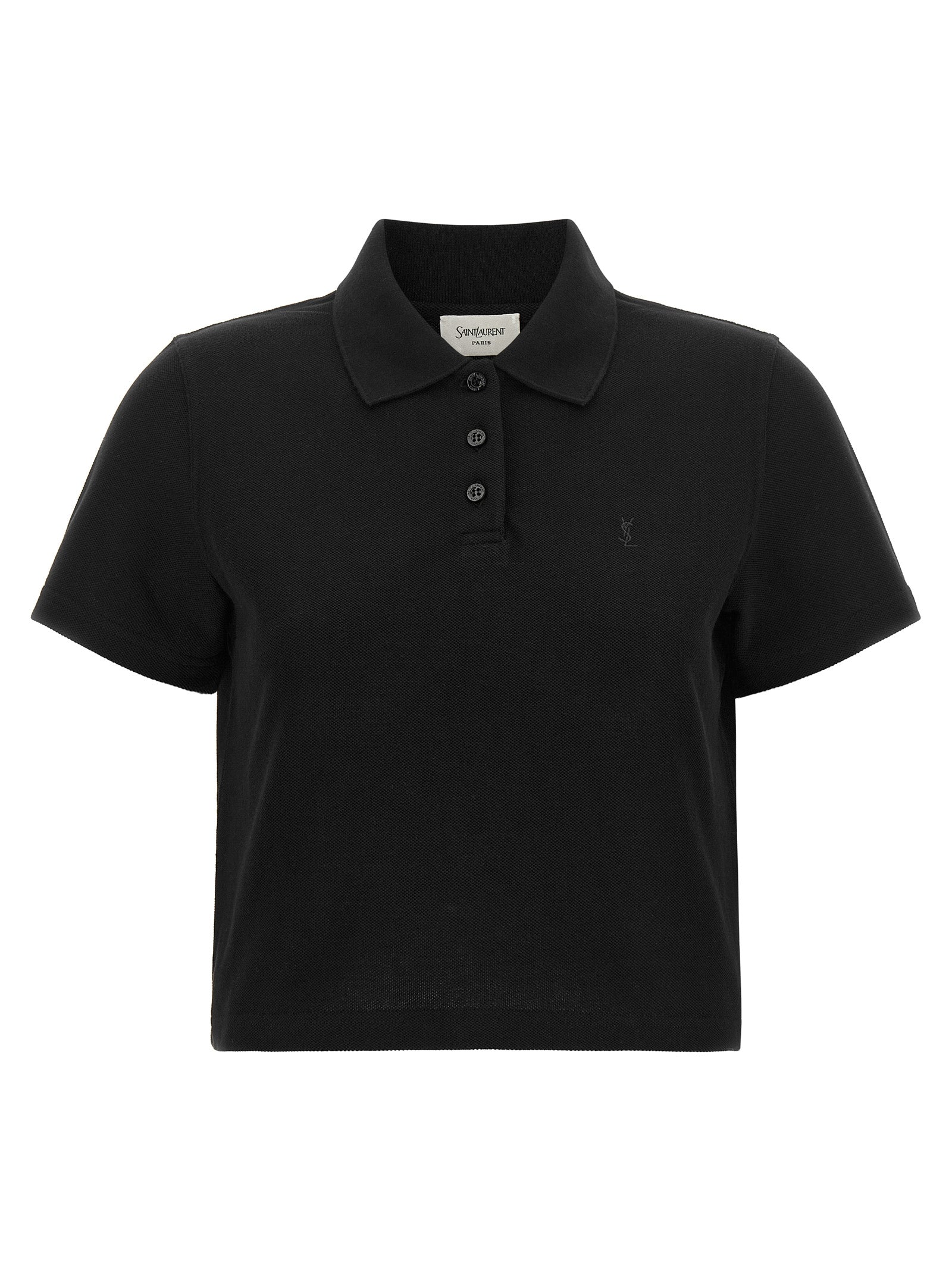 Saint Laurent Schwarzes Baumwoll-Poloshirt