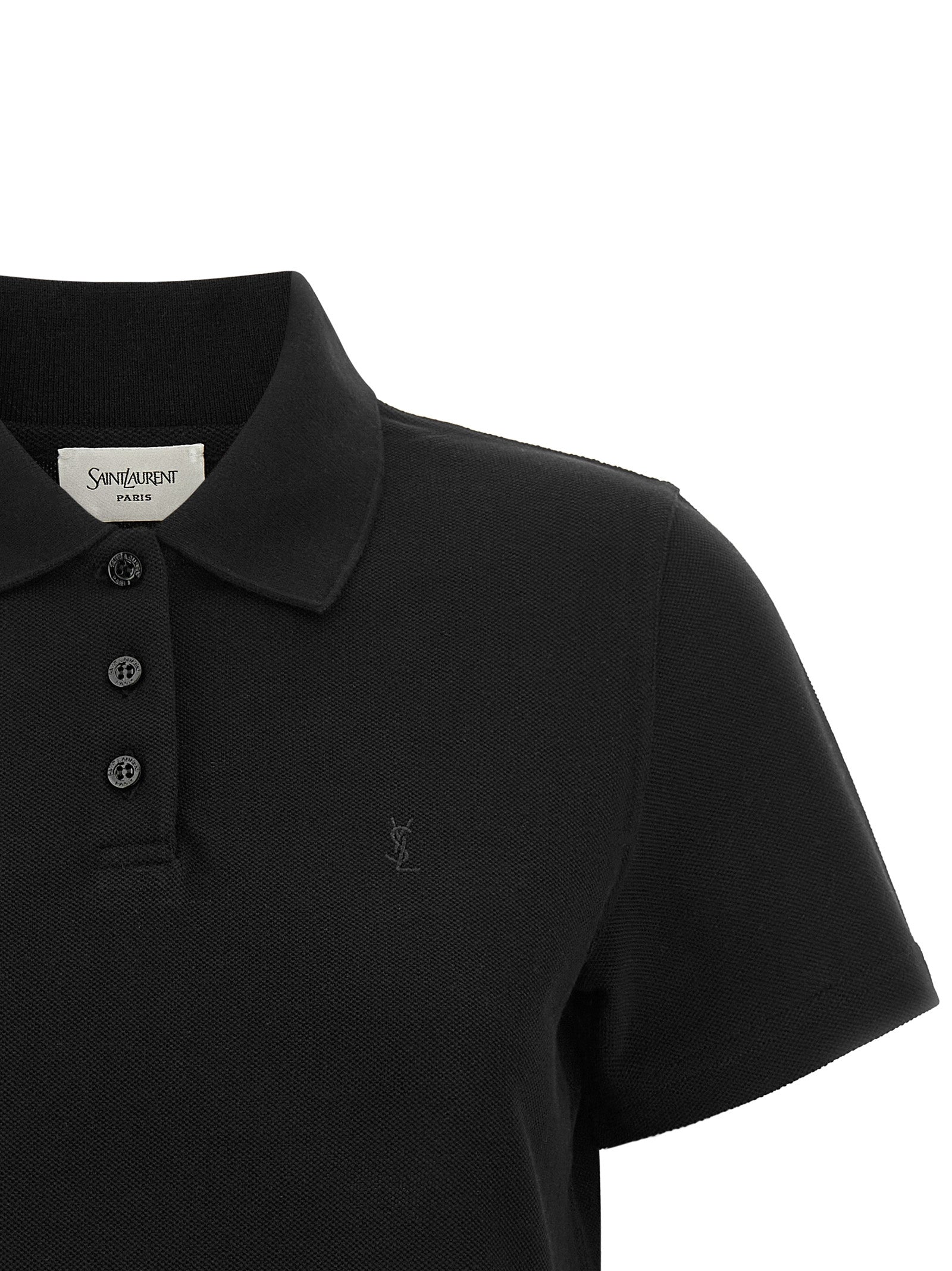 Saint Laurent Schwarzes Baumwoll-Poloshirt