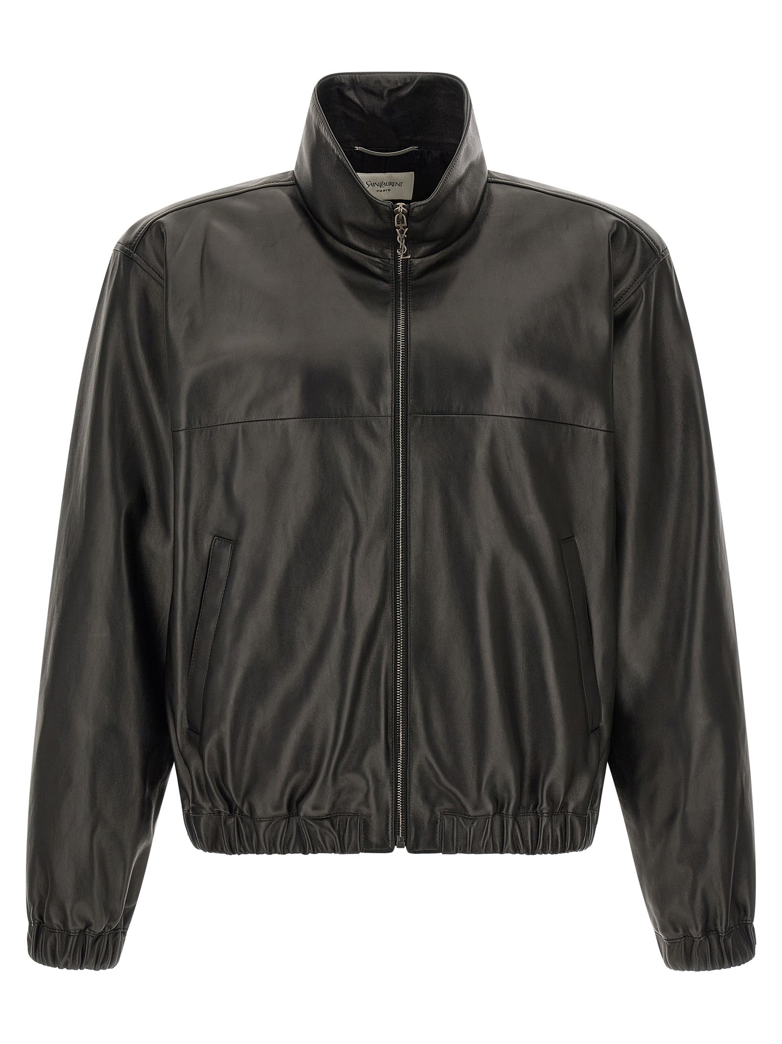 Saint Laurent Schwarze Lammlederjacke