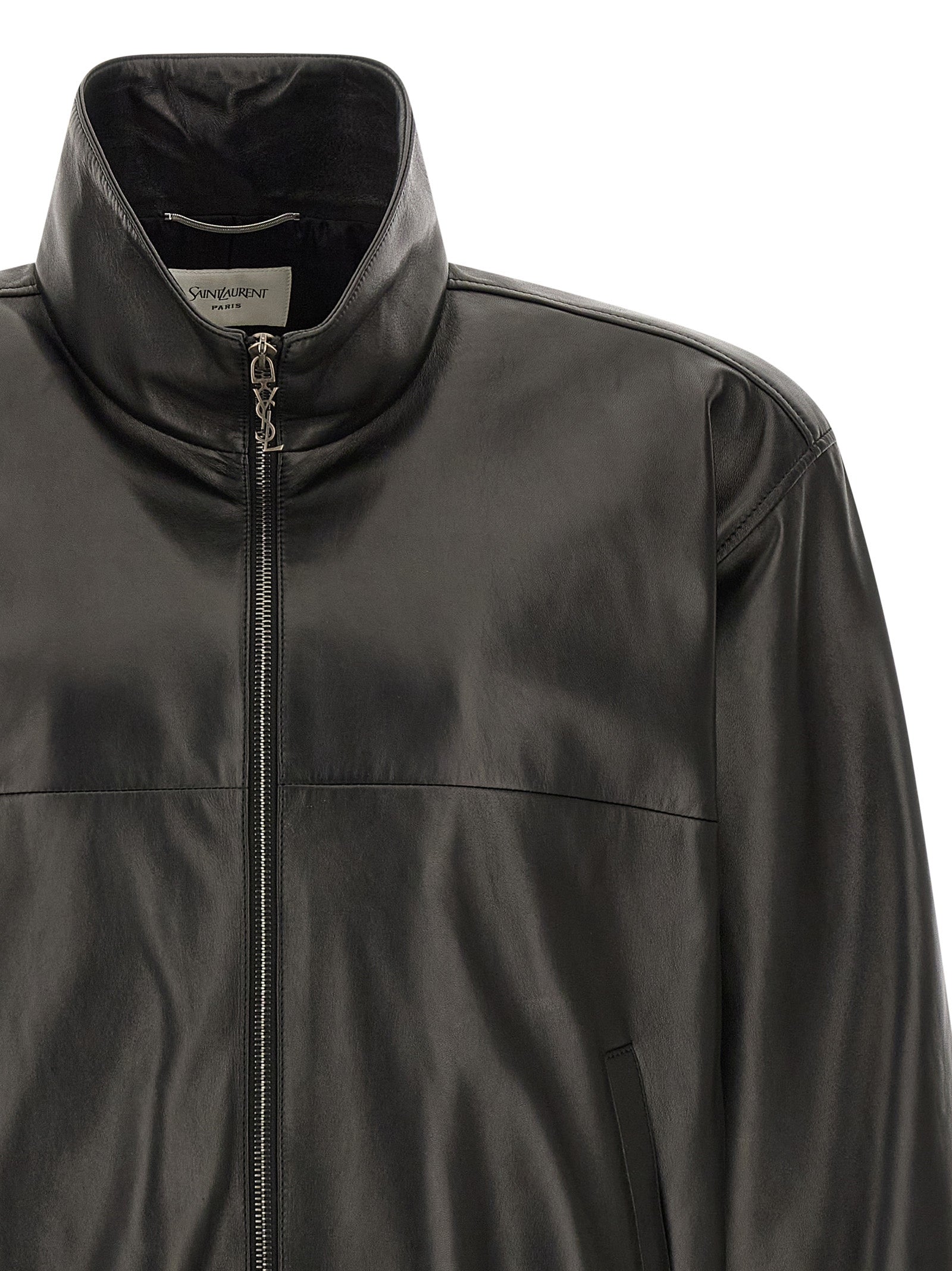 Saint Laurent Schwarze Lammlederjacke
