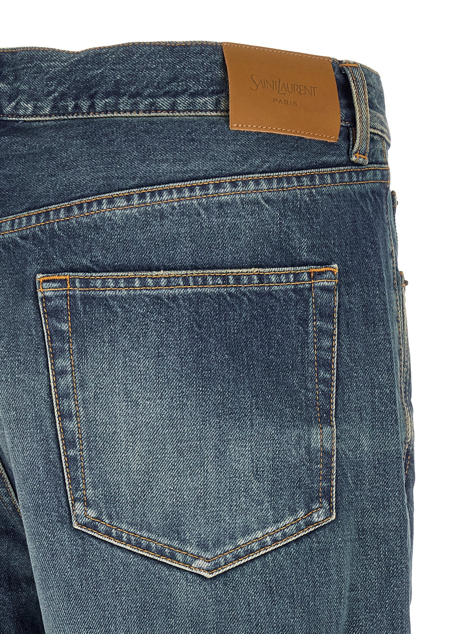Saint Laurent Blaue Jeans aus Baumwolle im geraden Schnitt