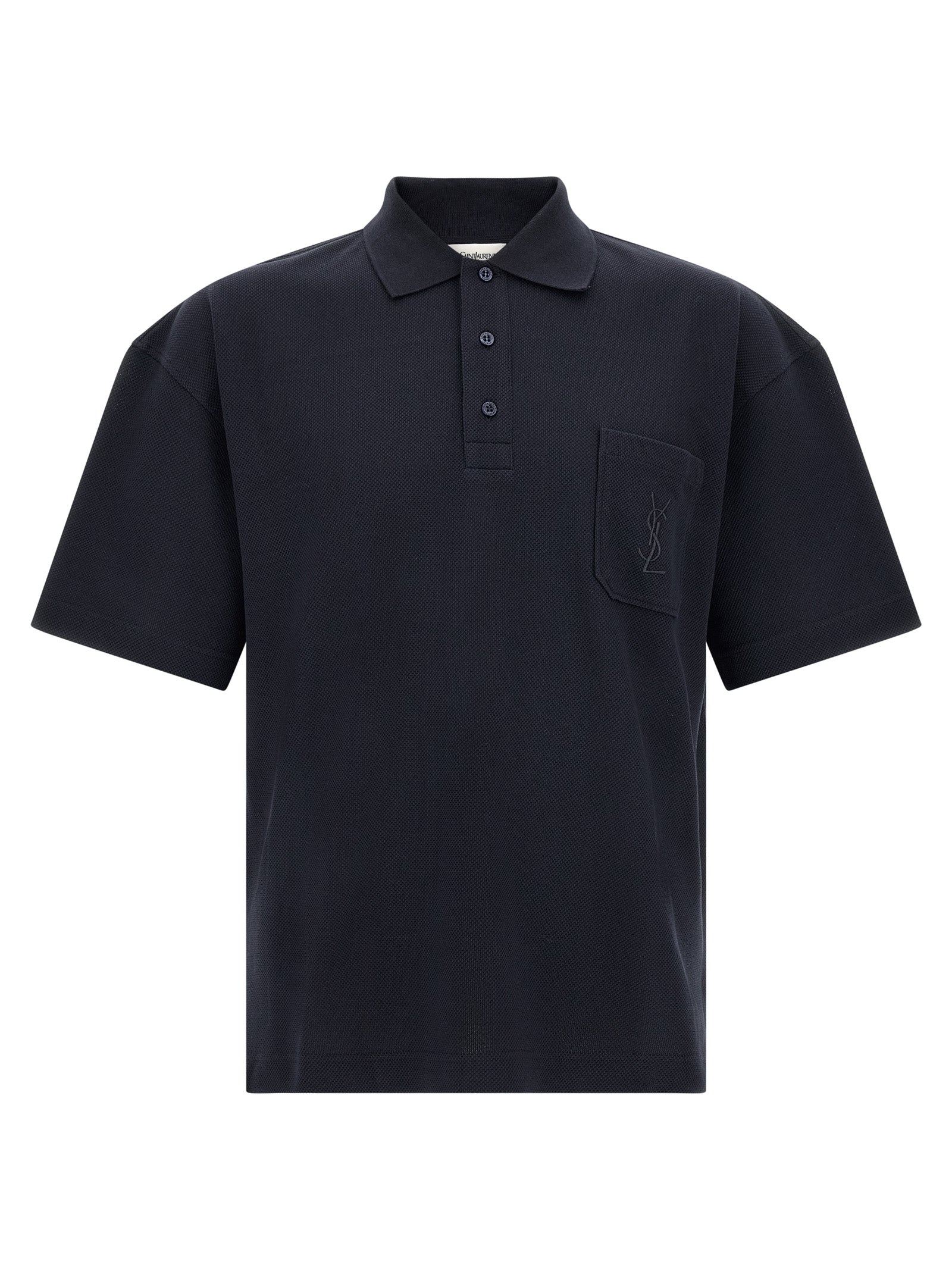 Saint Laurent Blaues Baumwoll-Polohemd
