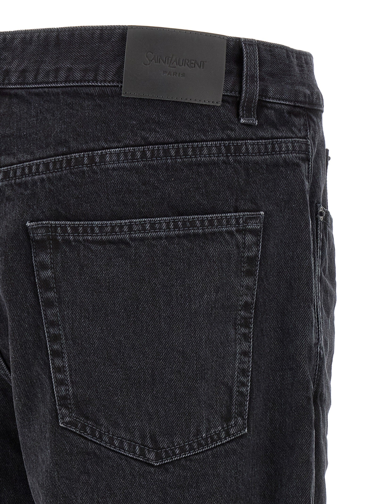 Saint Laurent Schwarze Baumwolljeans im Relaxed Fit