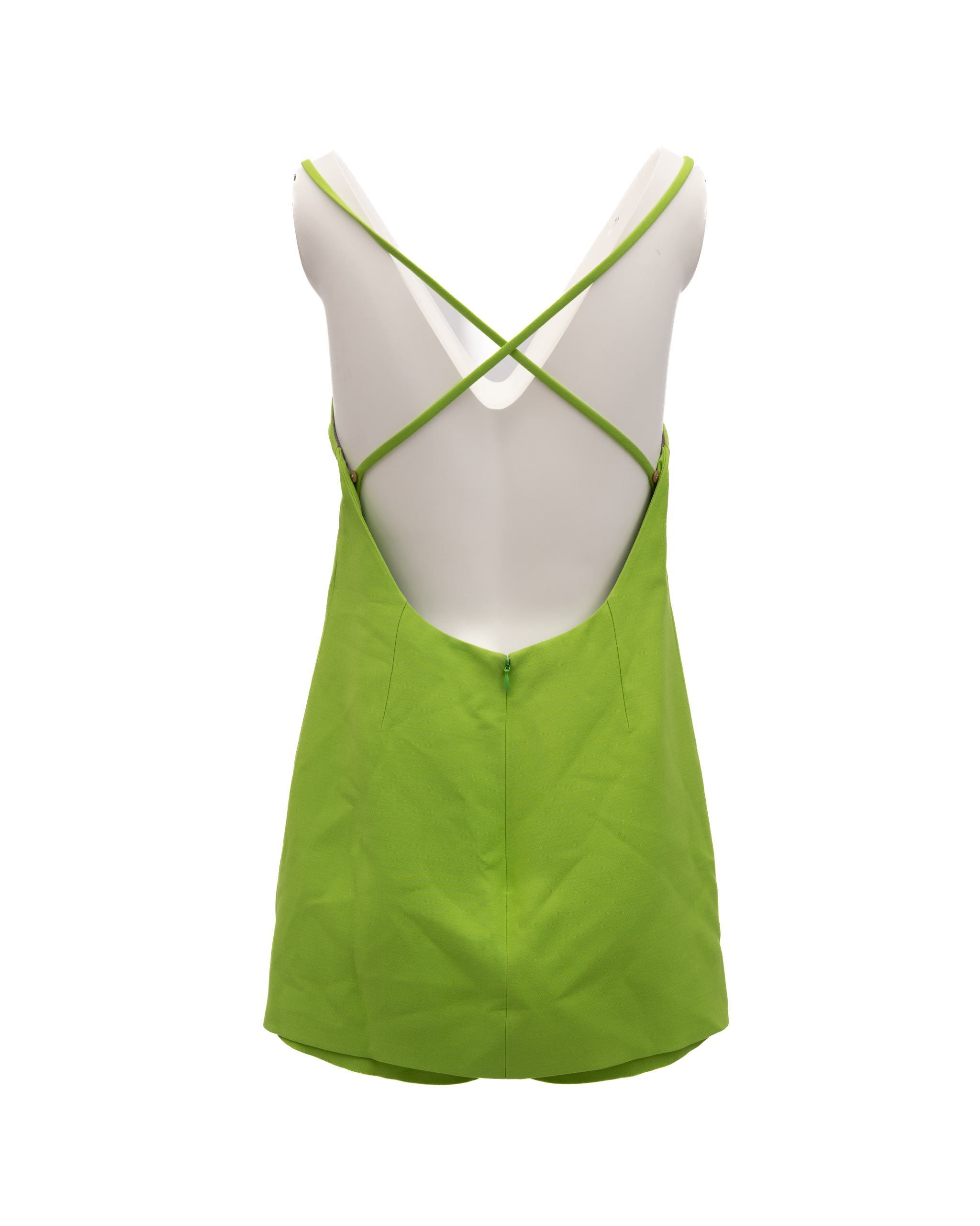 Valentino Garavani Kleid in Neongrün mit Rückenausschnitt