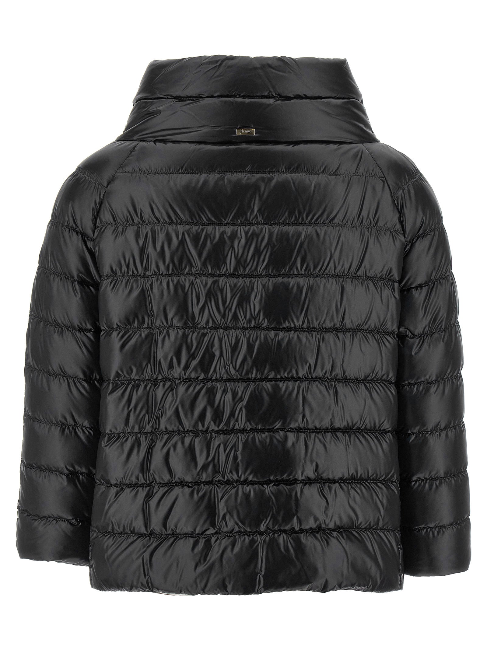 Herno Schwarze Polyamid-Jacke in voller Länge