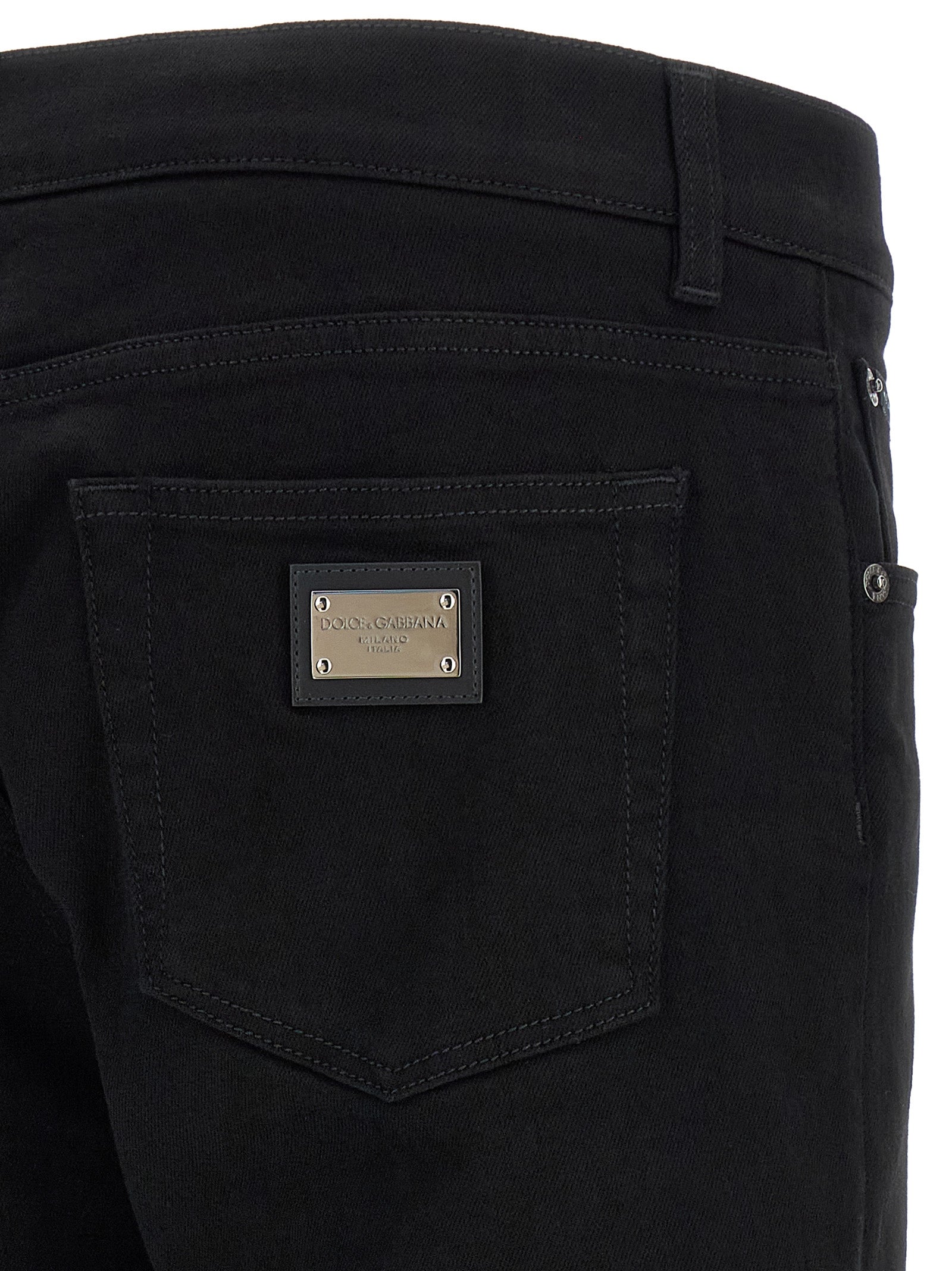 Dolce & Gabbana Schwarze Baumwoll-Jeans im Slim Fit