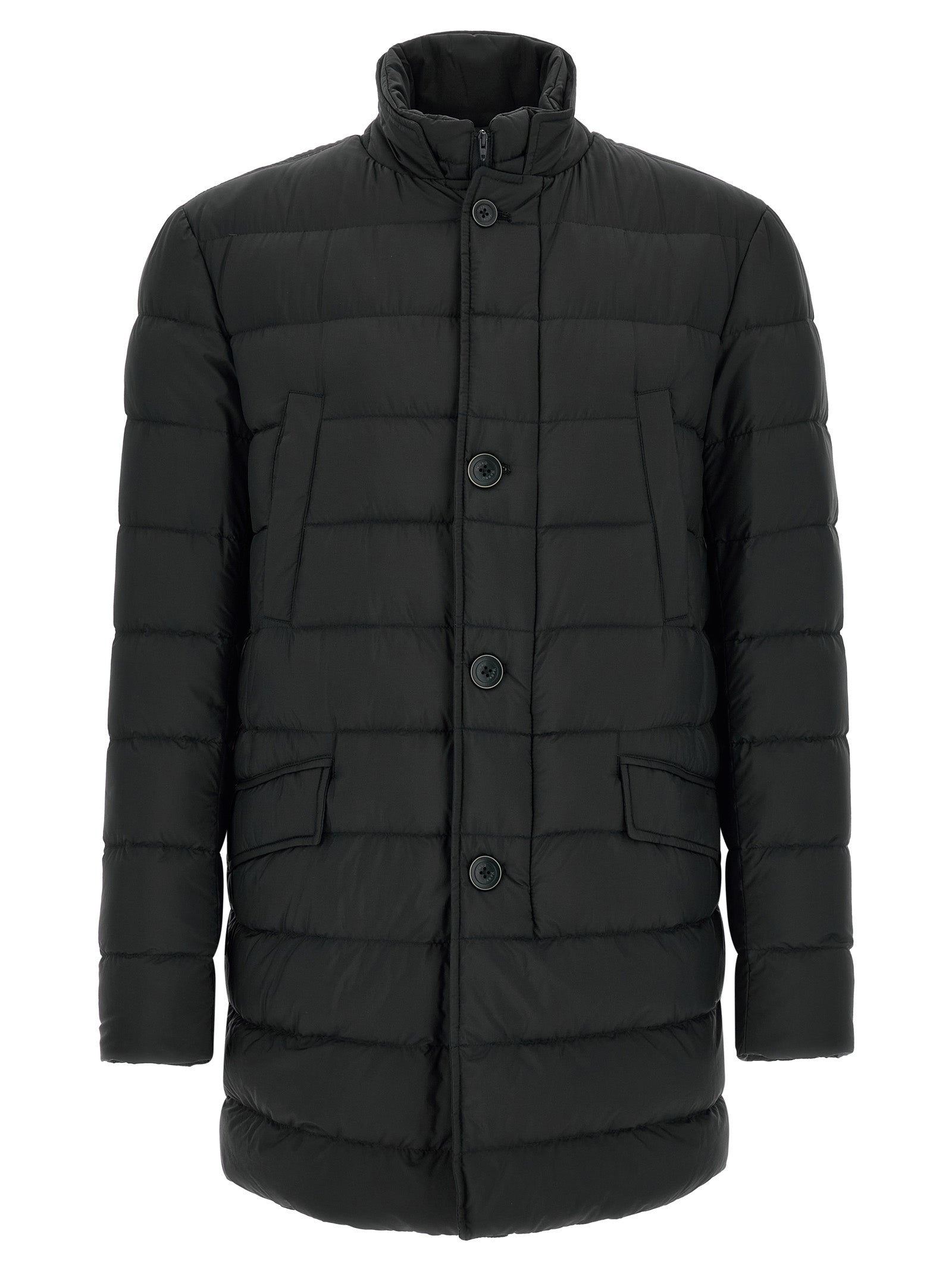 Herno Schwarze Polyamid-Jacke in voller Länge