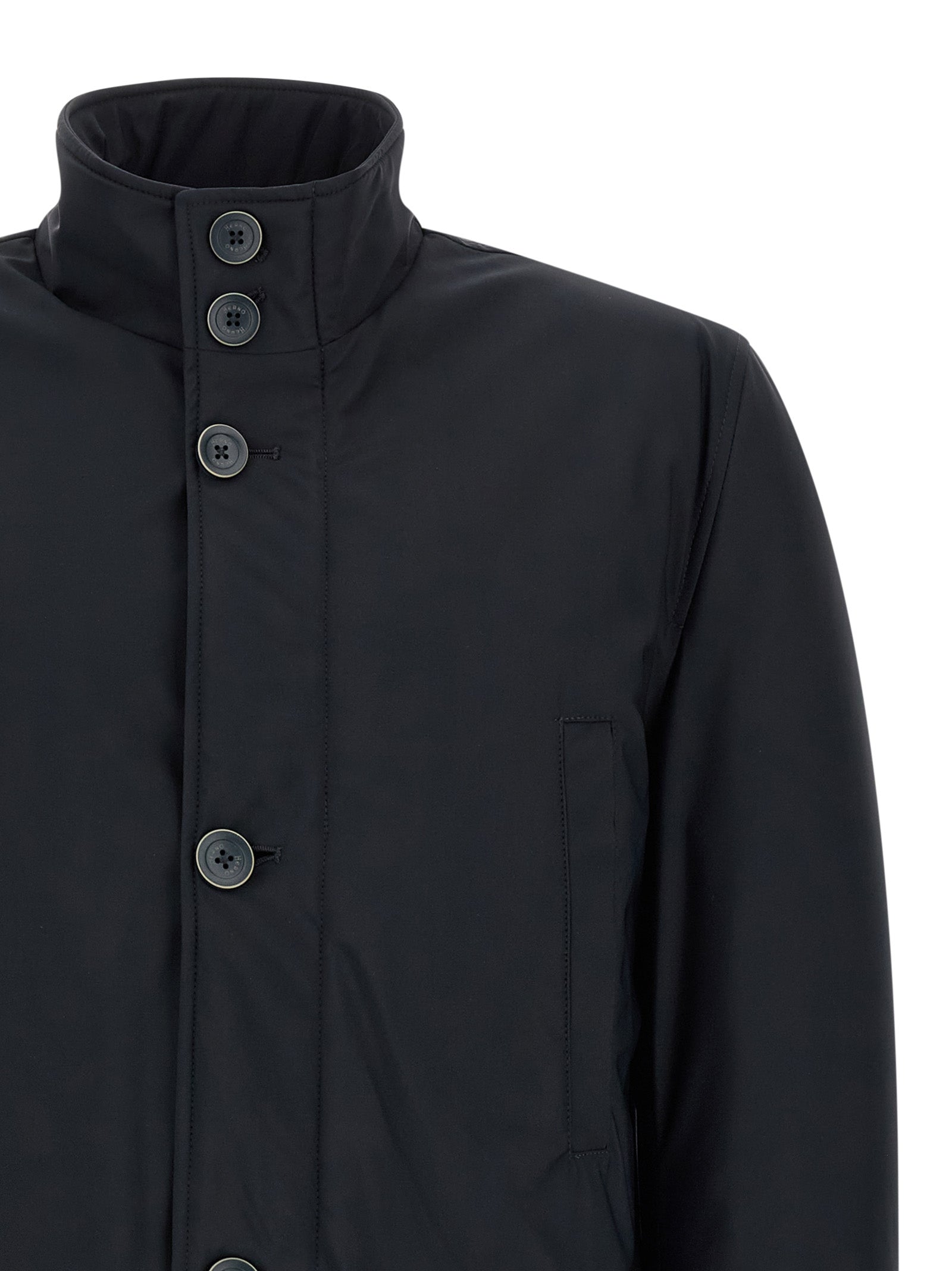 Herno Blaue Polyamid-Jacke in voller Länge