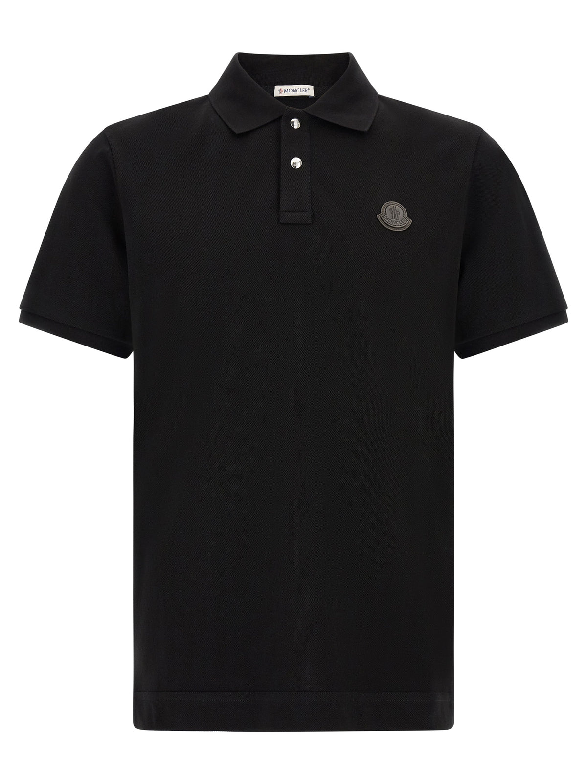 Moncler Schwarzes Poloshirt aus Leder