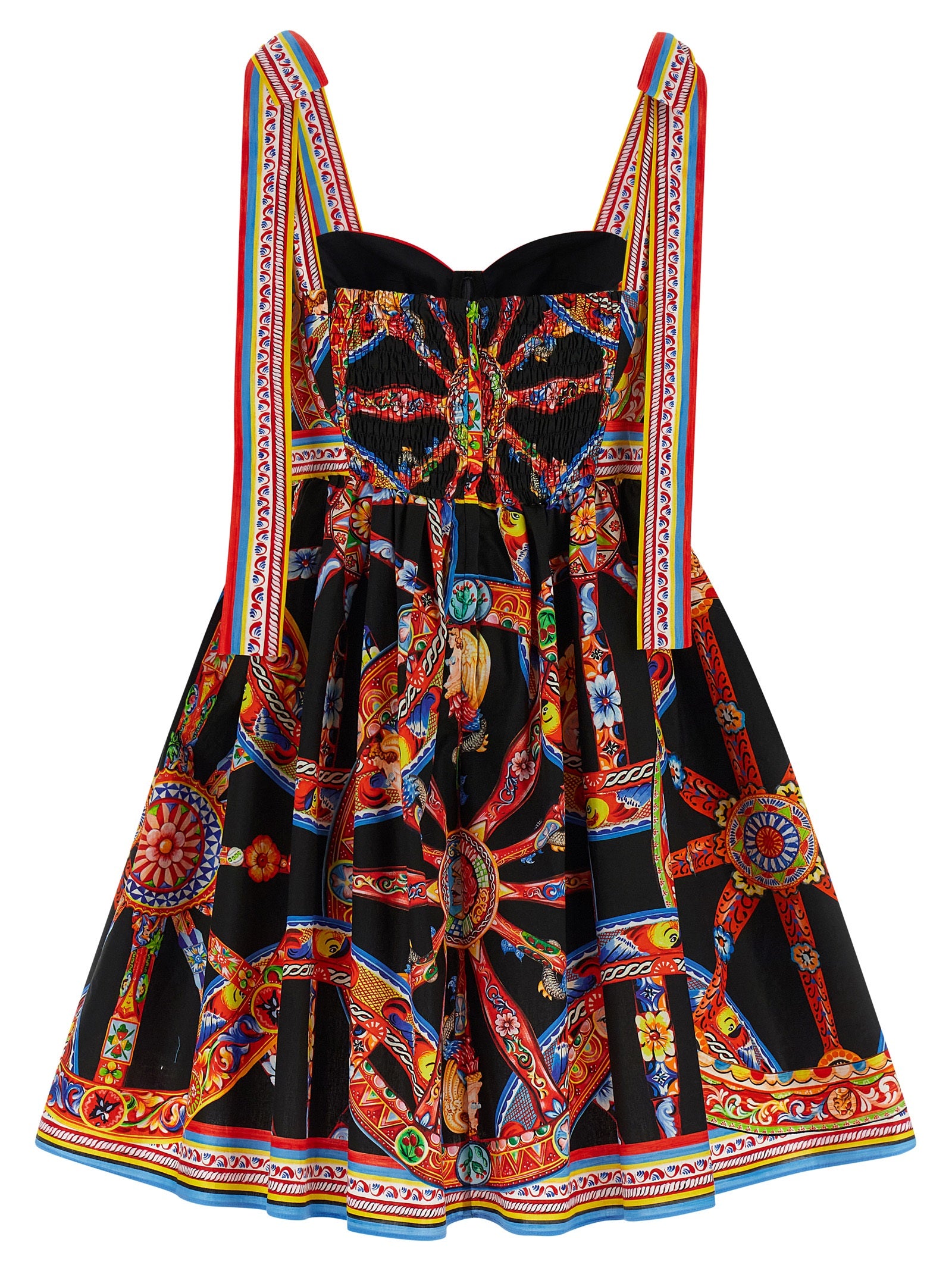 Dolce & Gabbana Kurzes Kleid aus mehrfarbiger Baumwolle