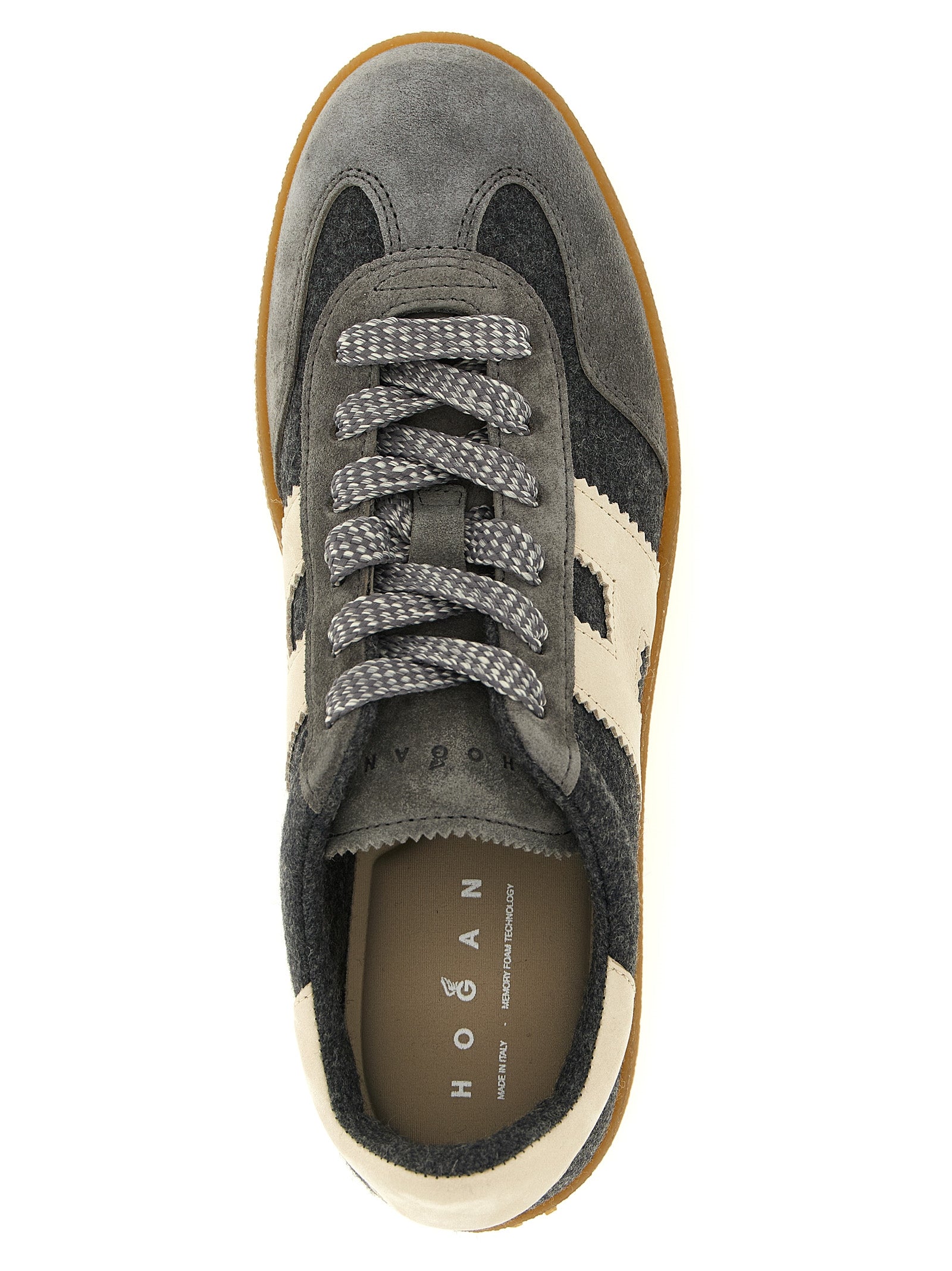 Hogan Graue Woll-Sneaker mit Plateau