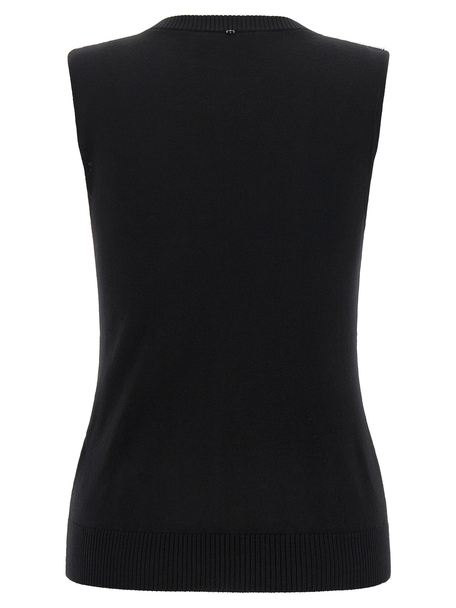 Sportmax Schwarze Tanktops aus reiner Schurwolle