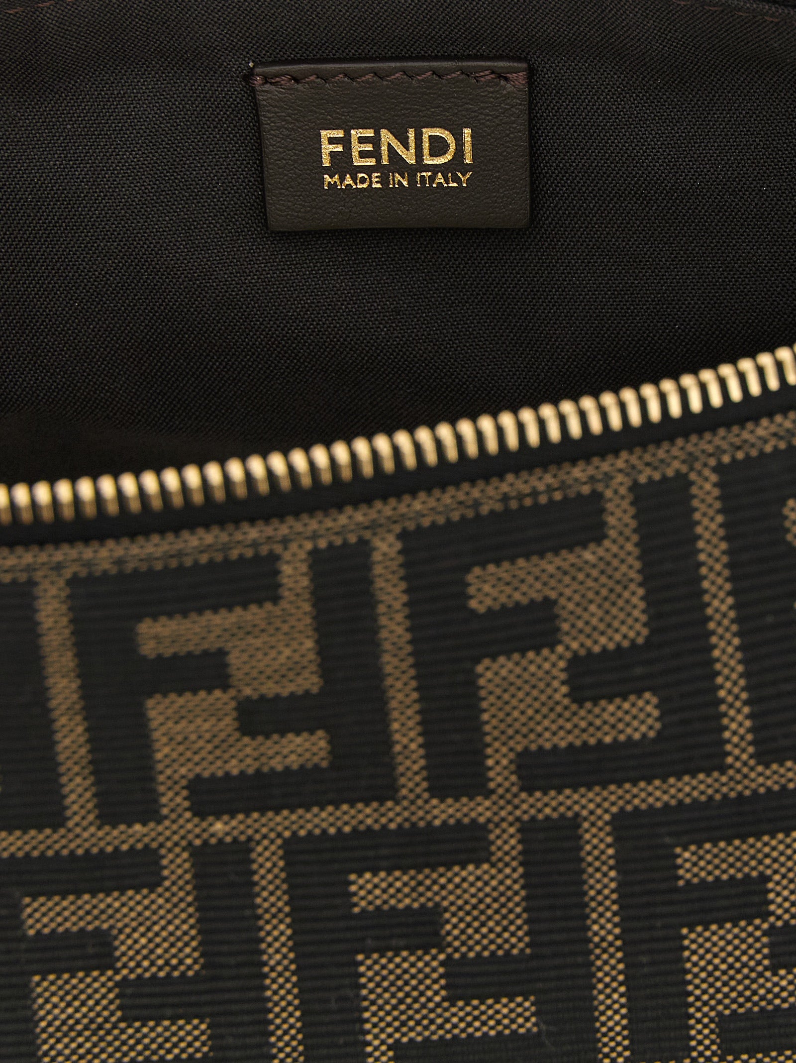 Fendi Braune Clutch aus Polyester