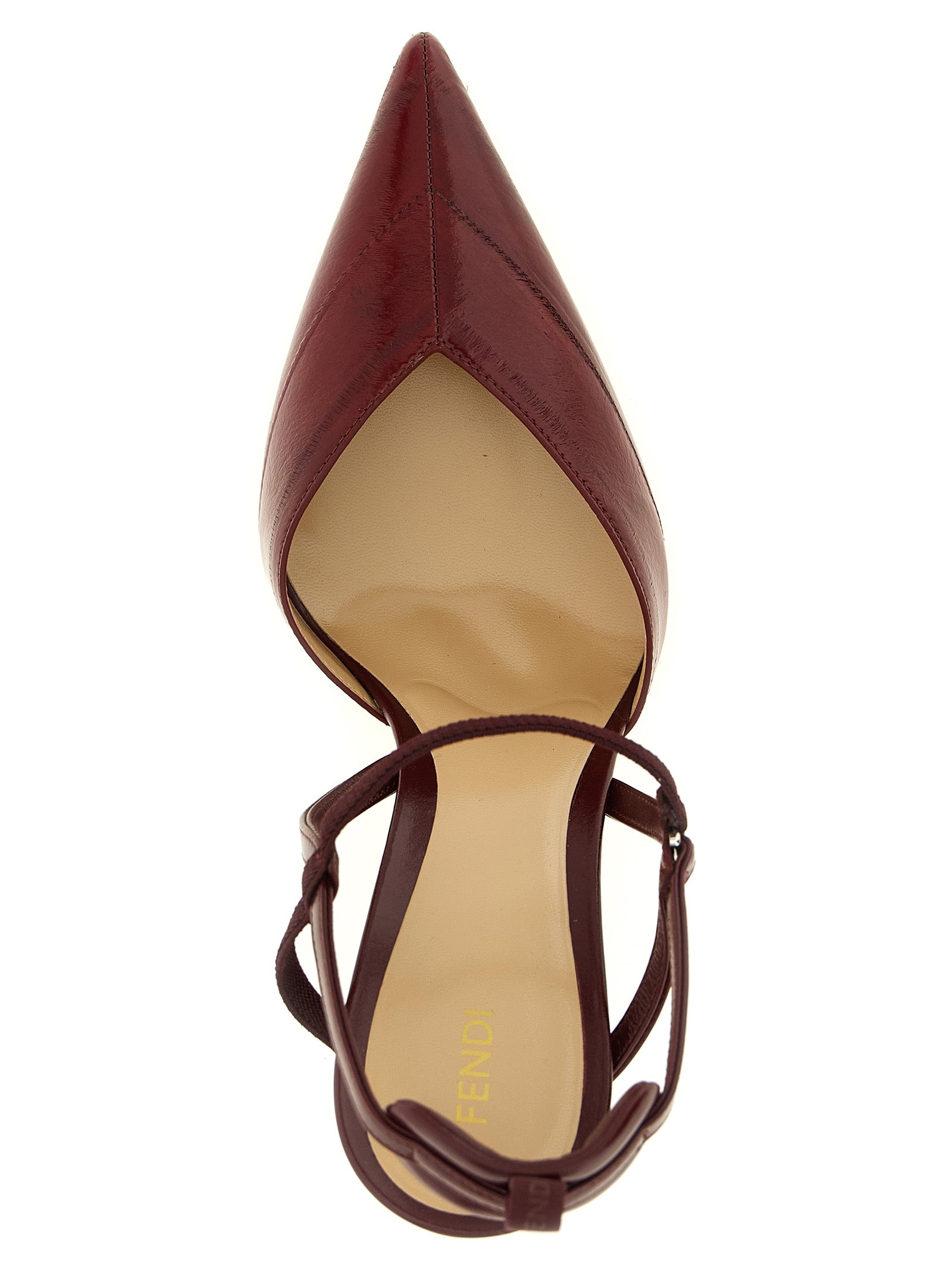 Fendi Plateau-Pumps aus bordeauxrotem Lammleder