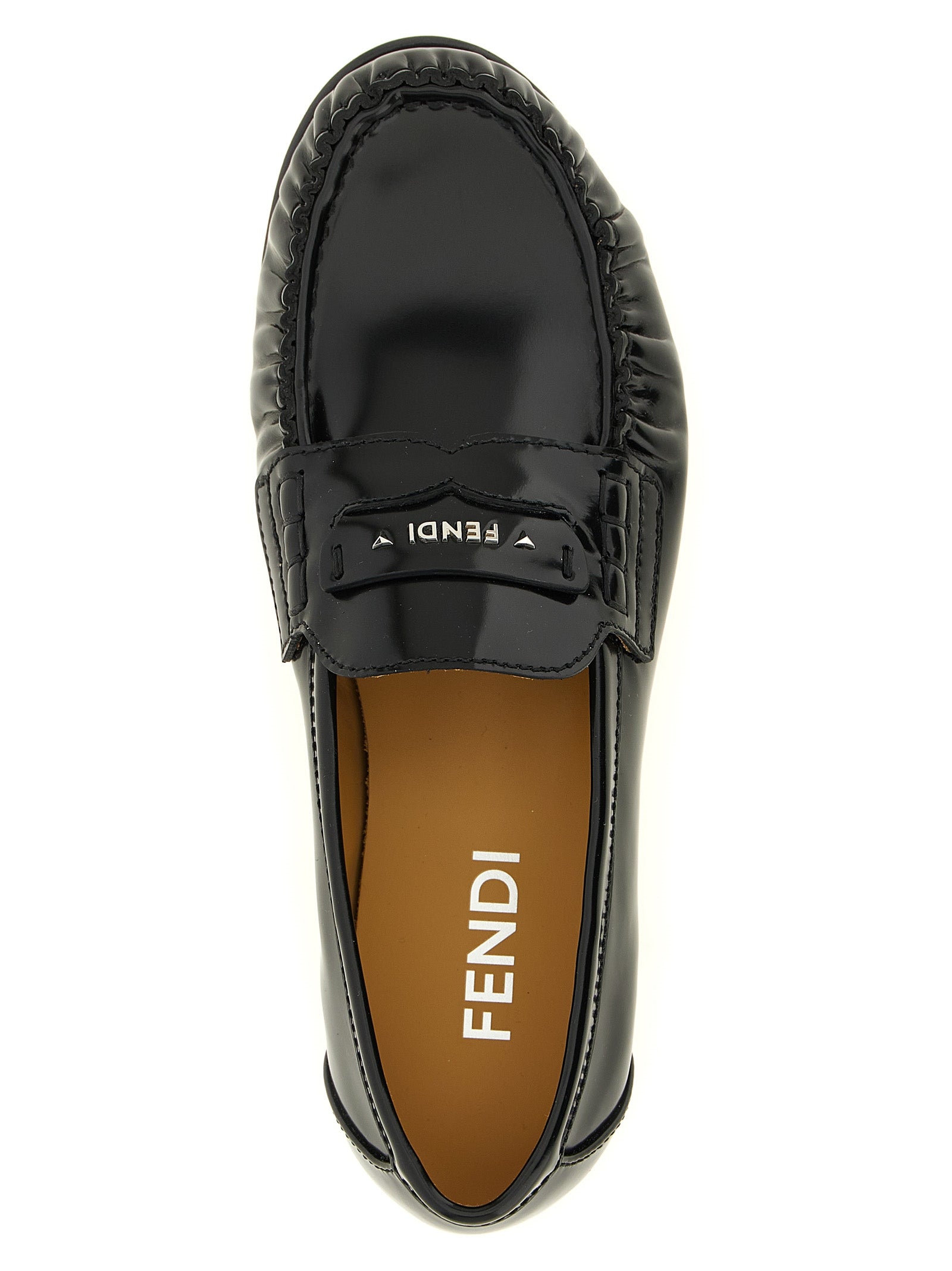 Fendi Schwarze Loafer aus Kalbsleder zum Hineinschlüpfen