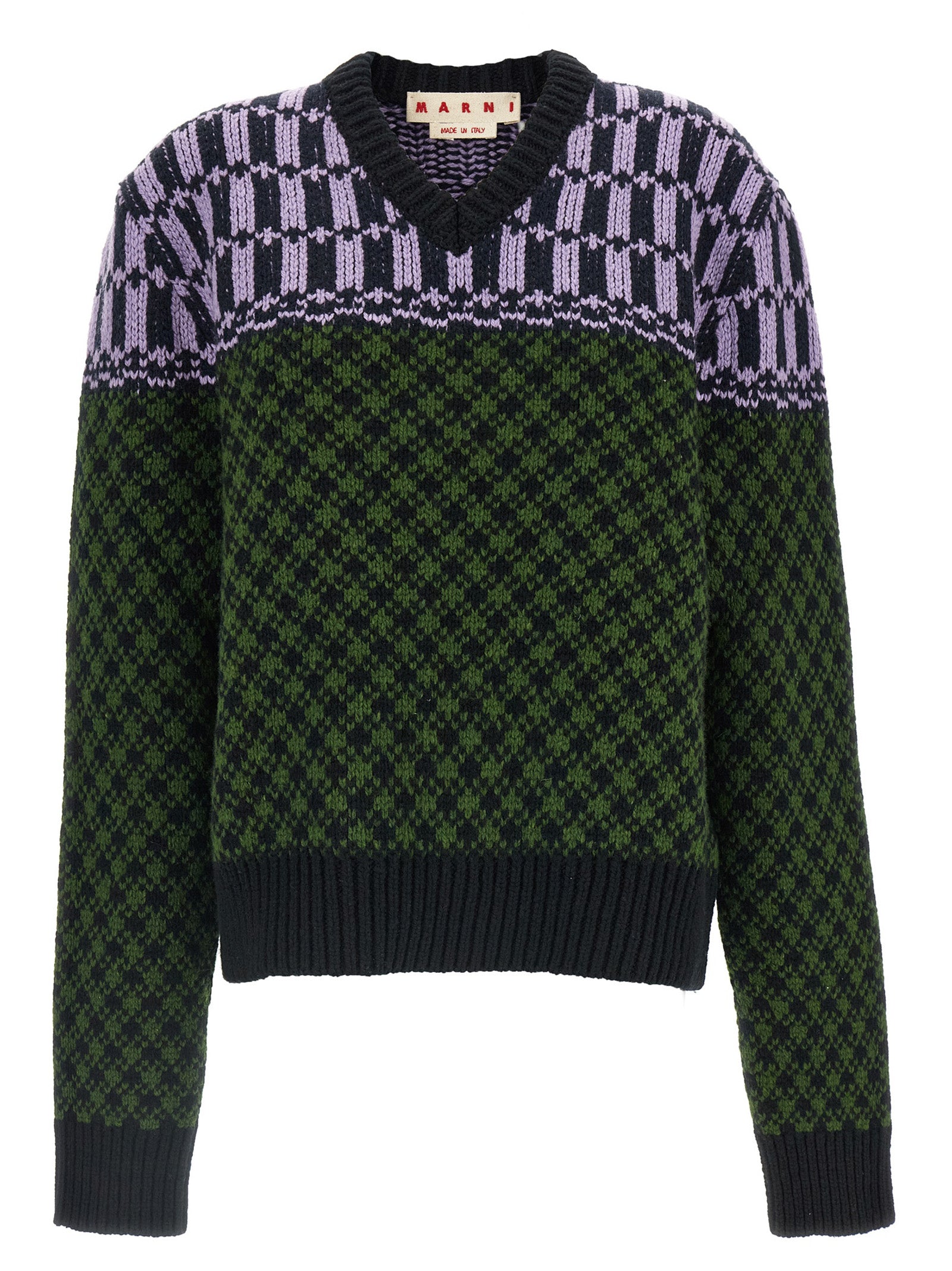 Marni Mehrfarbige Wollstrickjacke